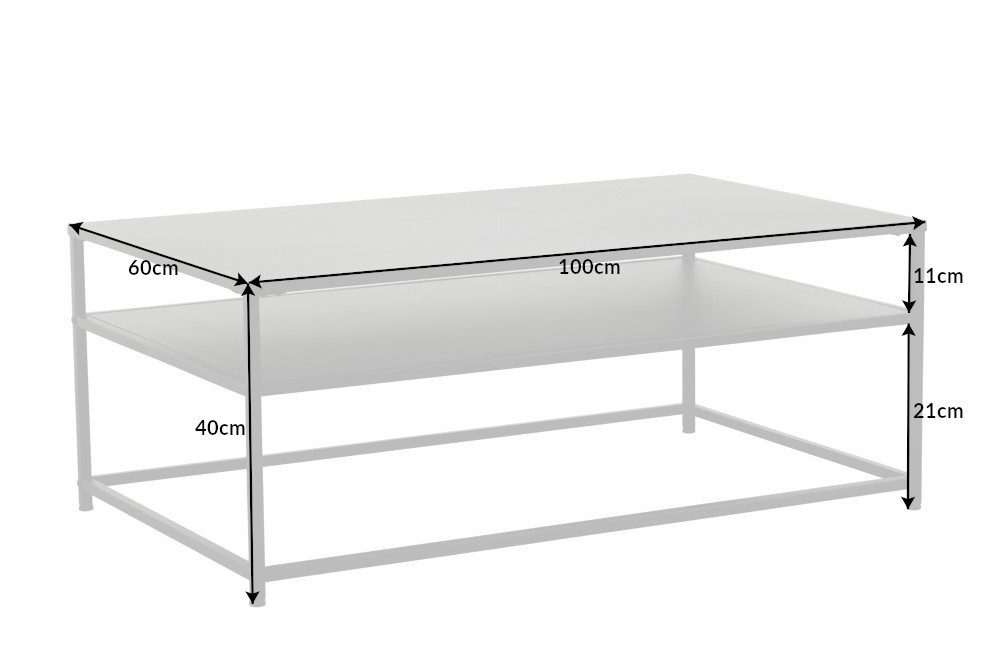 riess-ambiente Couchtisch DURA STEEL 100cm schwarz - Metall, 2 Ablagen, pulverbeschichtet (Einzelartikel, 1-St), Industrial Design mit viel Stauraum – ideal für Sofa & Loungebereich. Reduzierter Preis € 79,95. Unverbindliche Preisempfehlung € 99,95