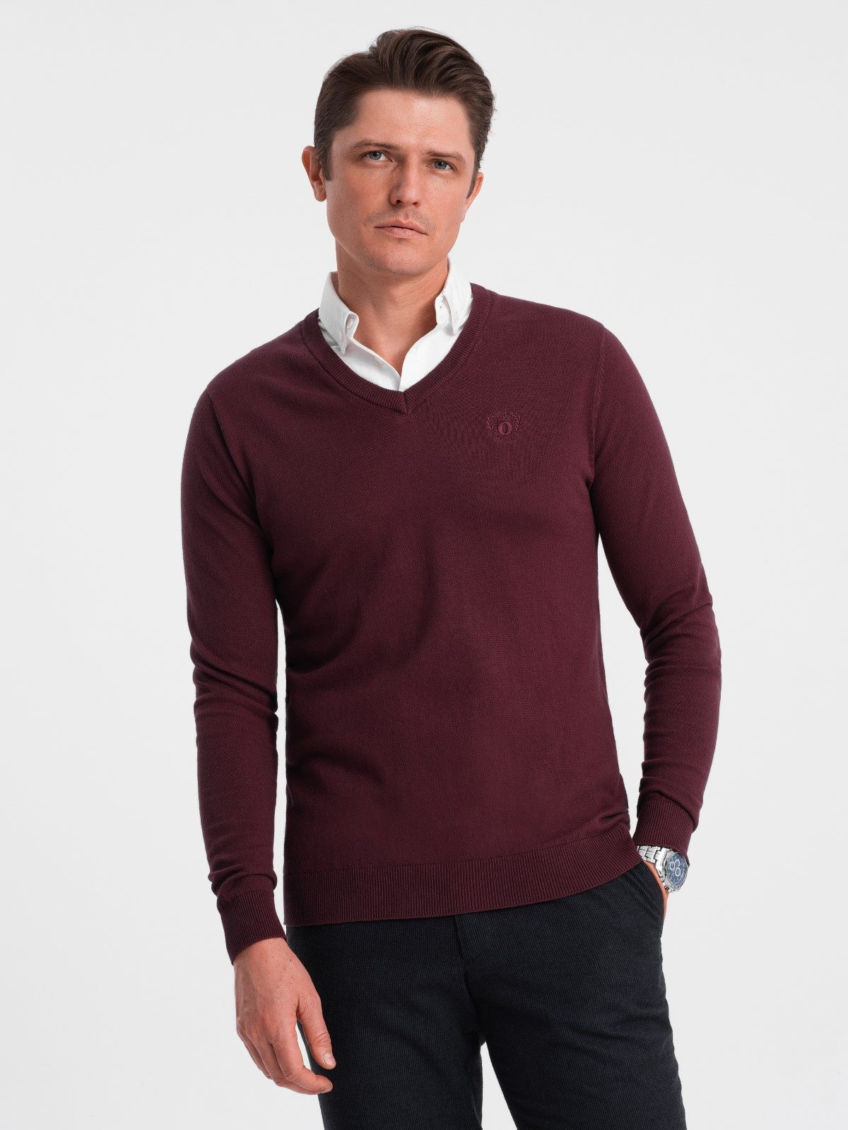 OMBRE V-Ausschnitt-Pullover Herrenpullover mit V-Ausschnitt und günstig online kaufen