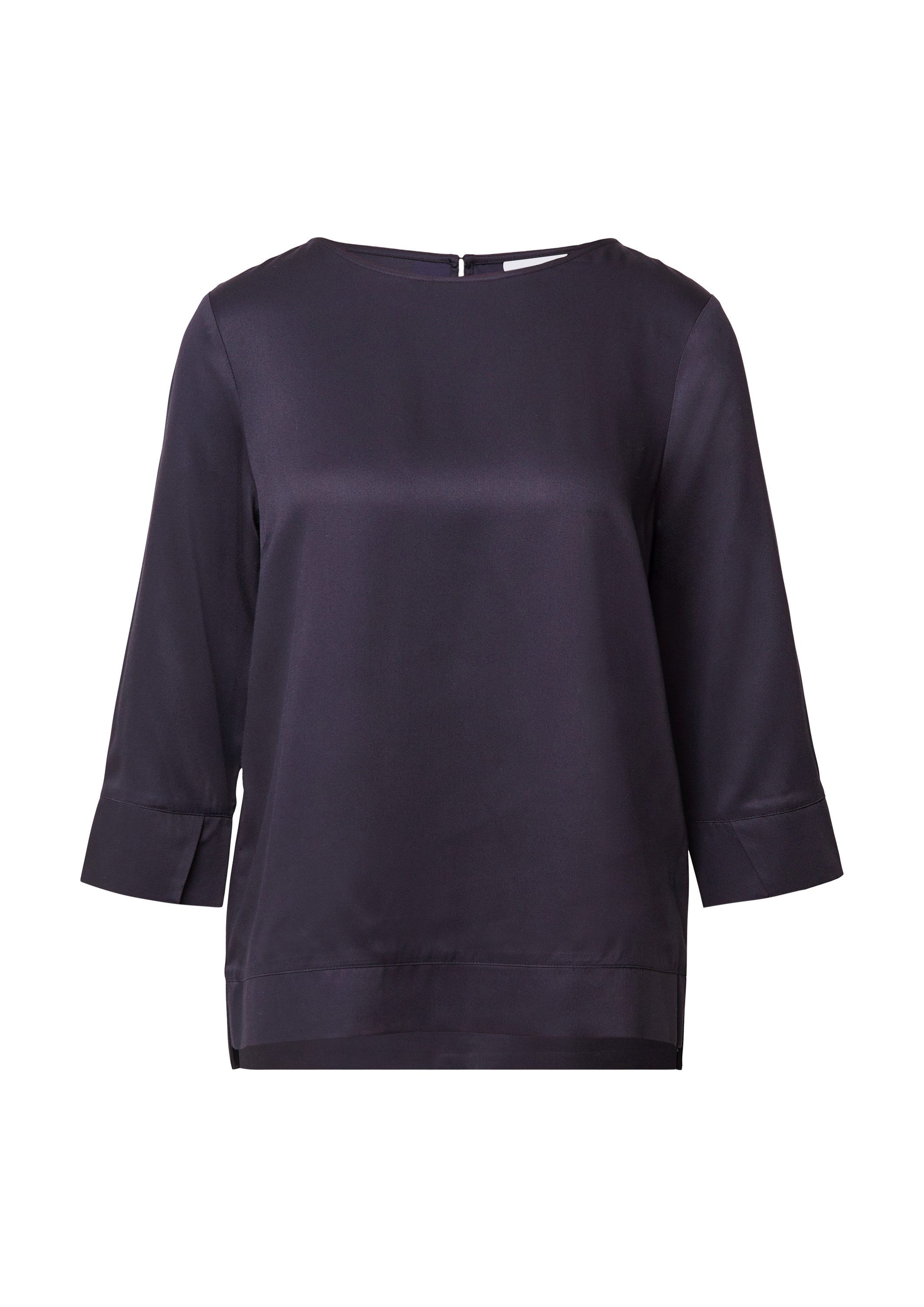 comma Kurzarmbluse Bluse Bluse aus Viskose mit 3/4-Ärmeln und Schlitzdetail günstig online kaufen