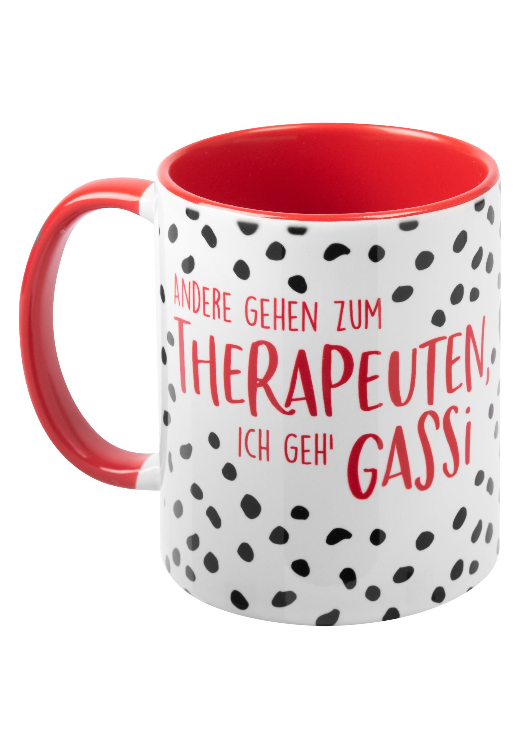 ml, Tasse Keramik 320 Kaffeetasse Becher - Weiß Labels® Hunde Rot Keramik Dalmatiner United Tasse