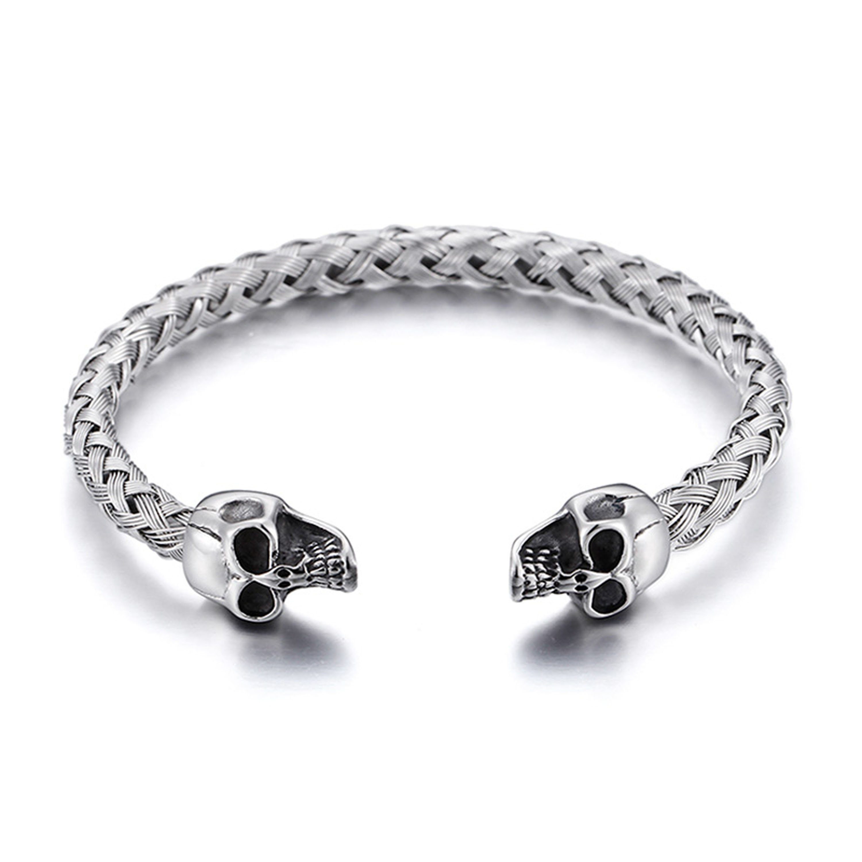 UNIQAL.de Edelstahlarmband Panzerarmband Herren "SENSENMANN" Edelstahlarmband, (Edelstahl, Skull, Biker, Totenkopf, Handgefertigt in Germany)