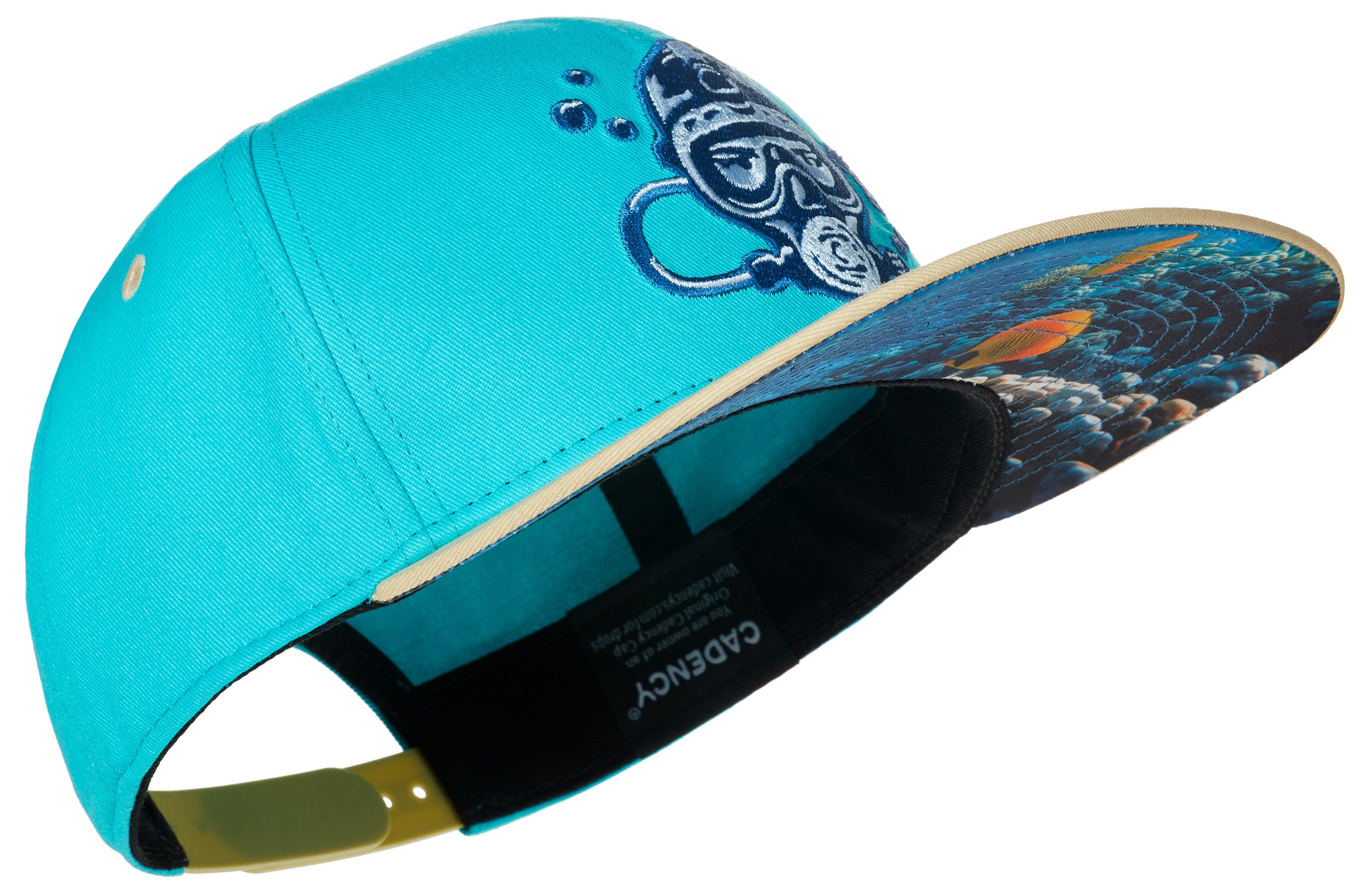 Cadency Snapback Cap Diver Basecap mit geradem Schirm, Einheitsgröße, Unisex, Türkis