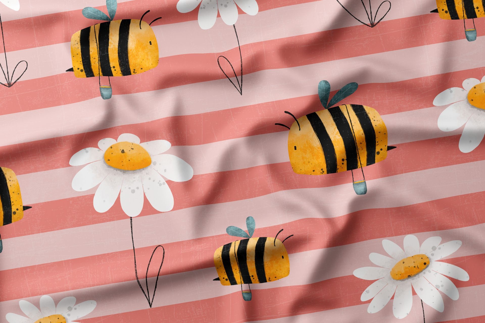 Leylas Welt Stoff Stoff Jersey Pollenflug Katzengold Design 160 cm WB Eigenproduktion, Reaktivdruck