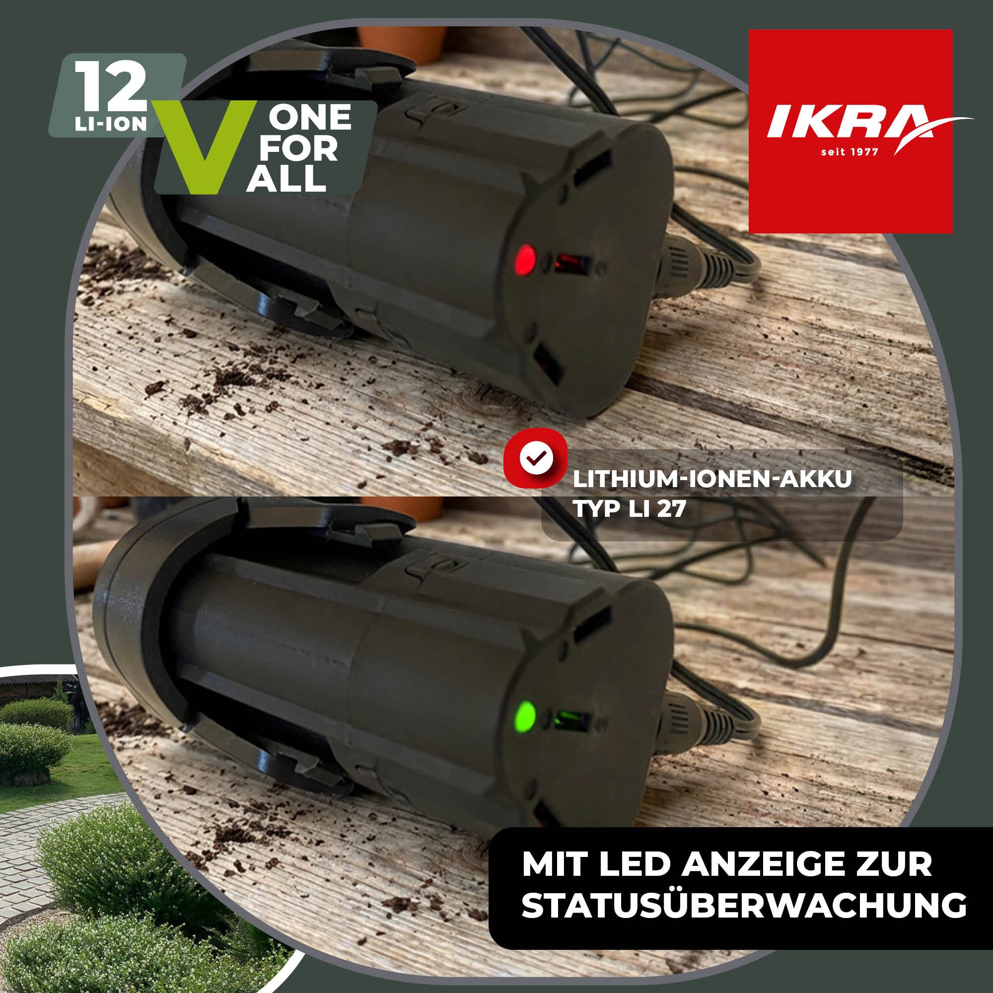 ikra GmbH Akku 12 V Typ LI 27 Akku 2500 mAh, Universell kompatibel mit der gesamten IKRA-12V-Gerätefamilie