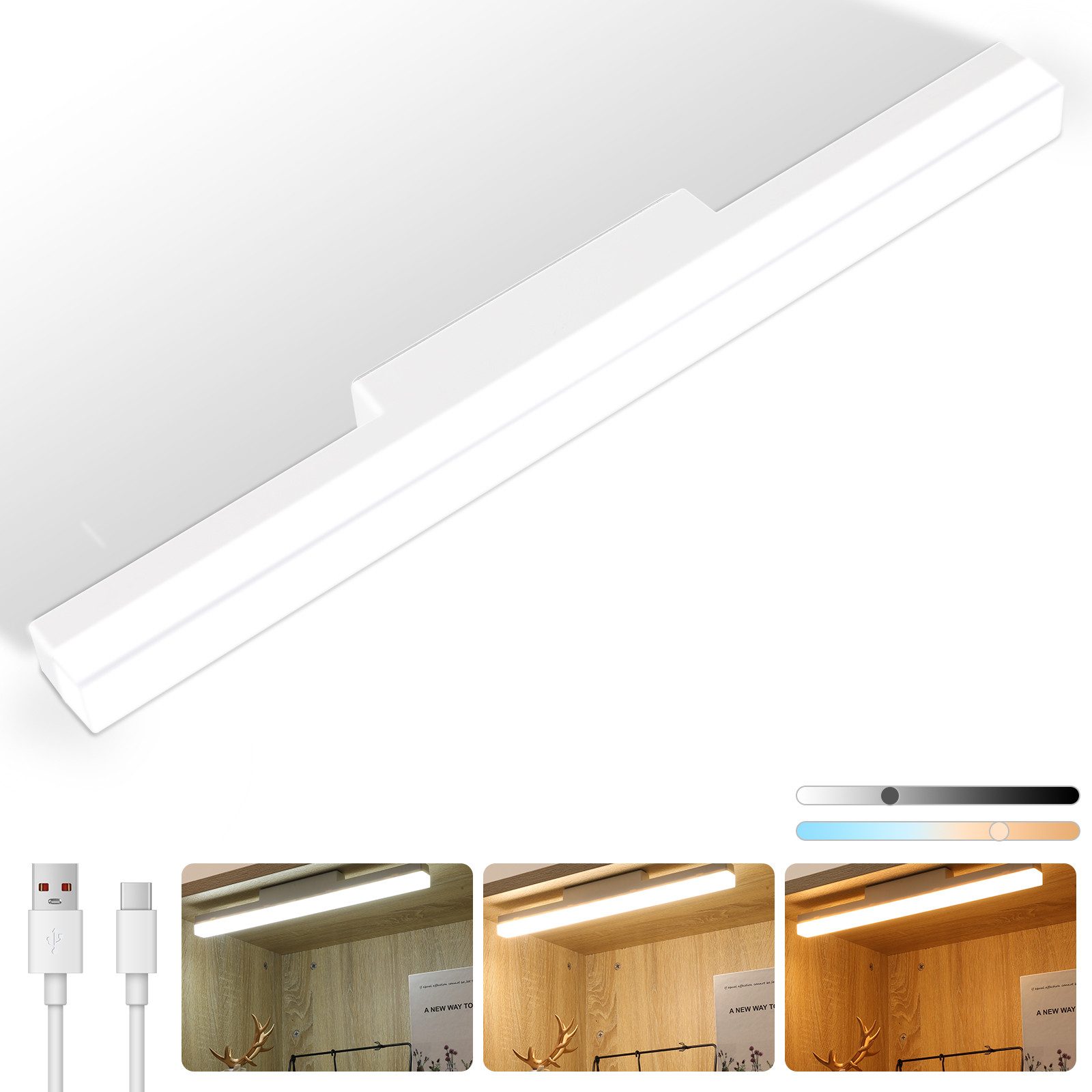 oyajia LED Spiegelleuchte 40cm Spiegelleuchte, Akku günstig online kaufen