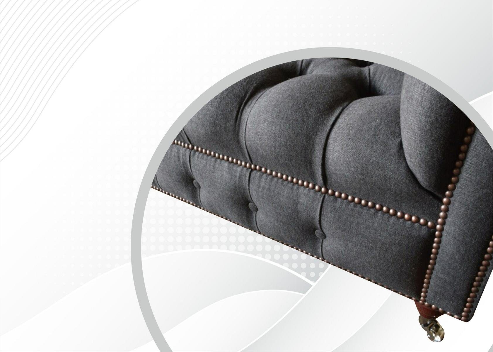 Dunkelgrauer Chesterfield-Sofa Design Modernes Made in JVmoebel Dreisitzer 3-er Europe Chesterfield Neu,