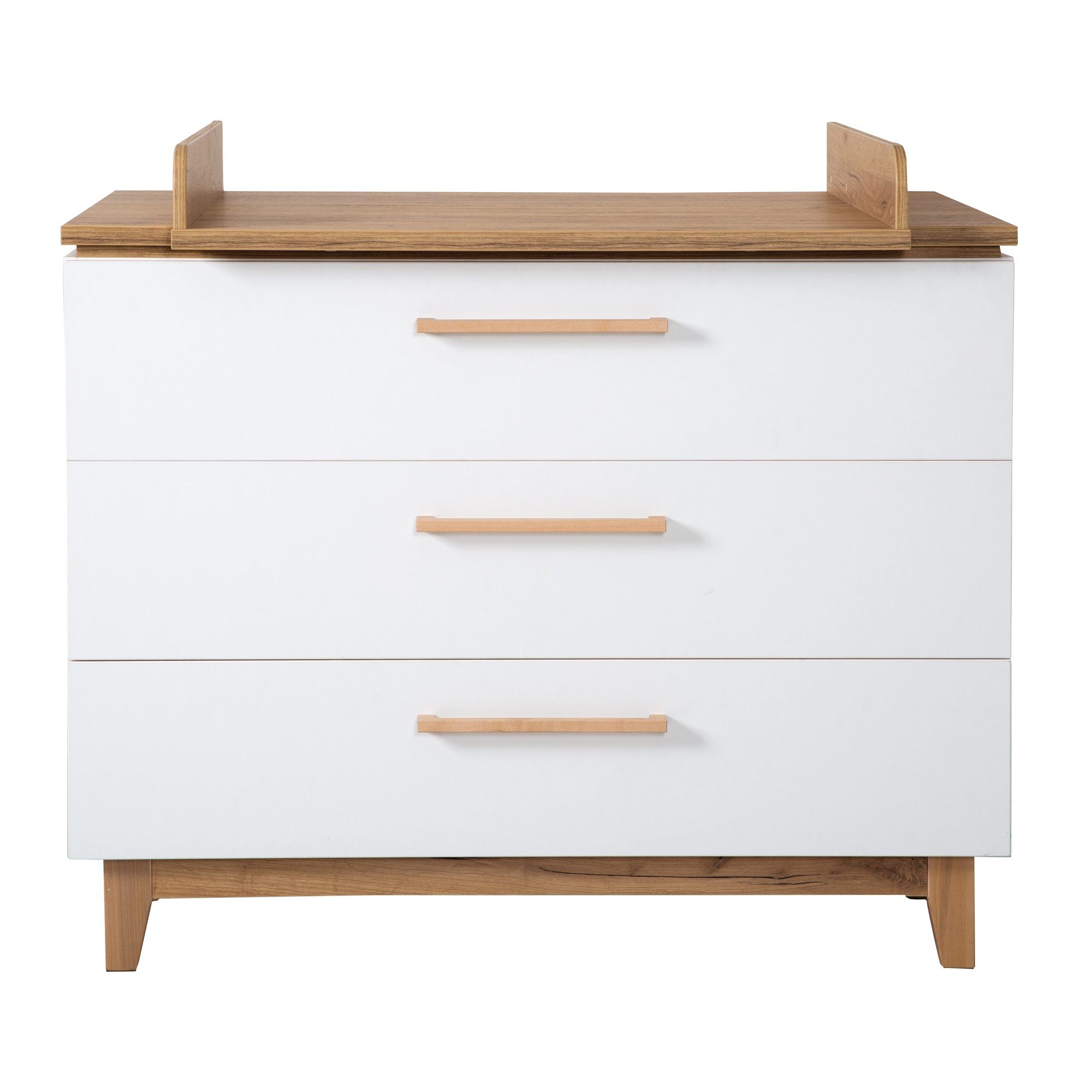 roba® Wickelkommode Finn, Wickeltisch mit Aufsatz - Soft Close - 3 Schubladen