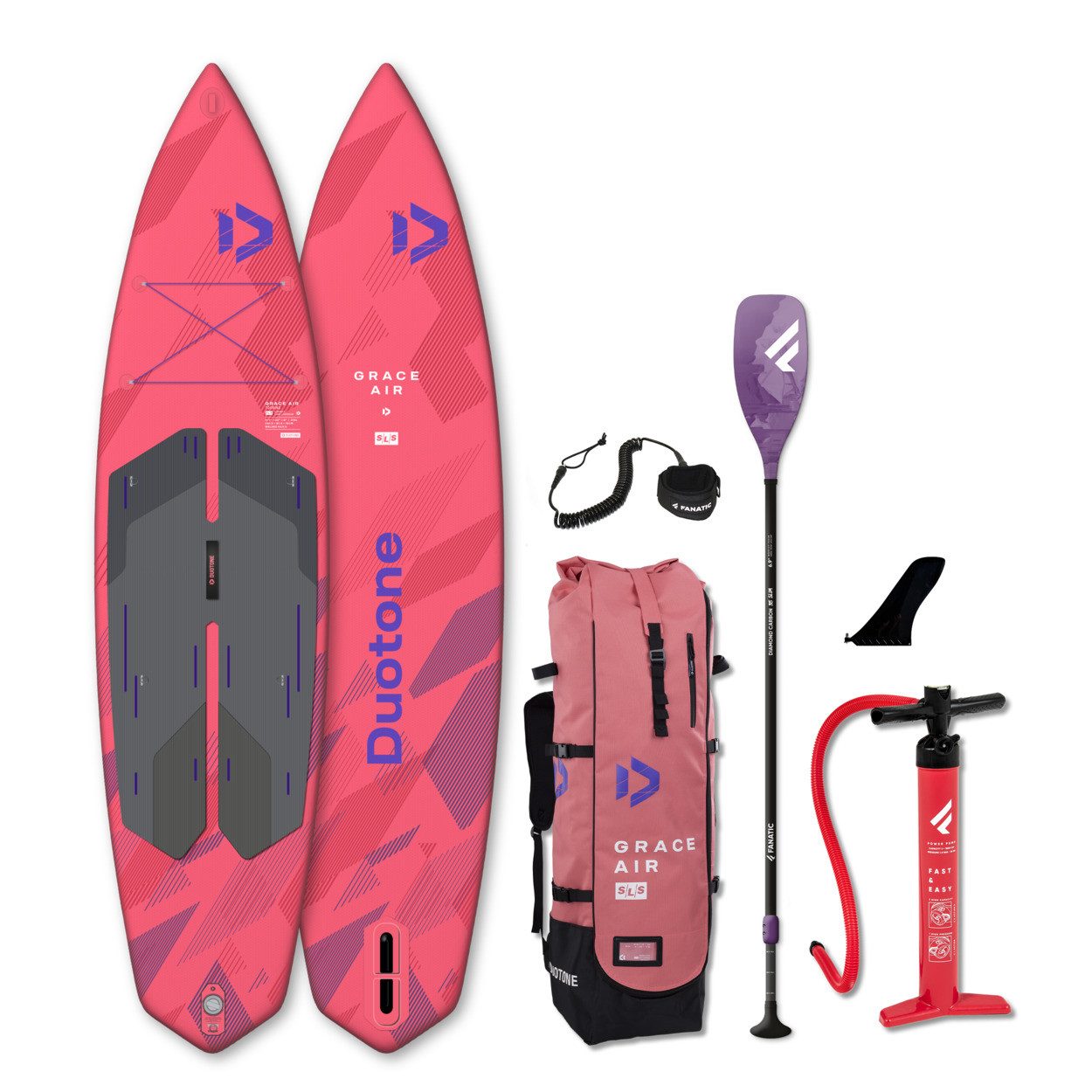 DuoTone SUP-Board DUOTONE GRACE AIR SLS 11'2 iSUP SUP Board Damen Allround Set 7,2kg