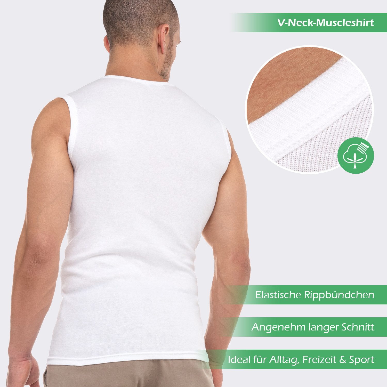 celodoro Unterhemd Herren Business Muskelshirt V-Neck (3er Pack) Muscle Shirt