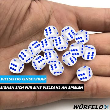 MAVURA Spiel, WÜRFELOX Würfel Set Spielwürfel Würfelspiel, für Brett, Rollen und Tabletopspiele [100 Stück, Blau & Rot Mix]