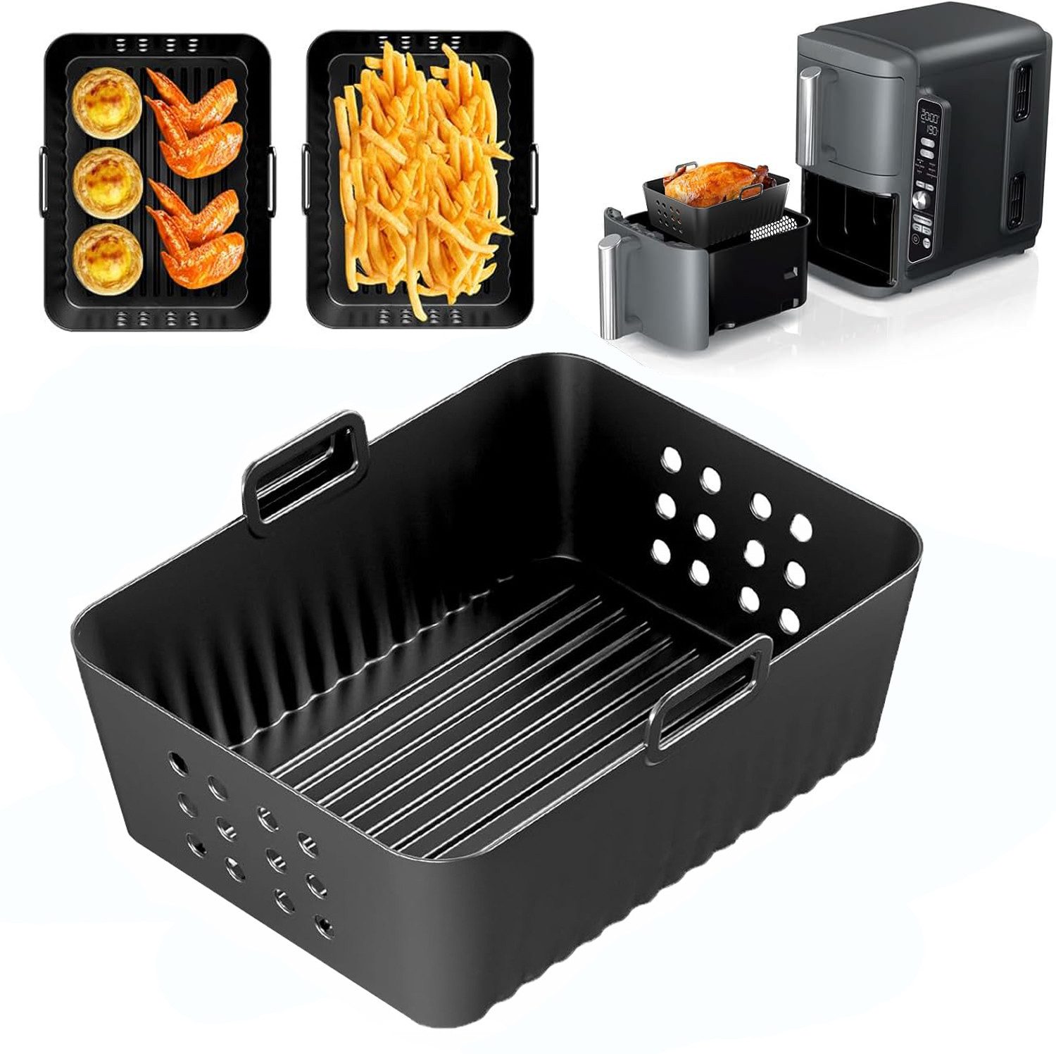 Auledio Silikonform Heißluftfritteuse Silikonbackform (1 Stück), (1-tlg), Silikonform, Luftfrittieren-Korb