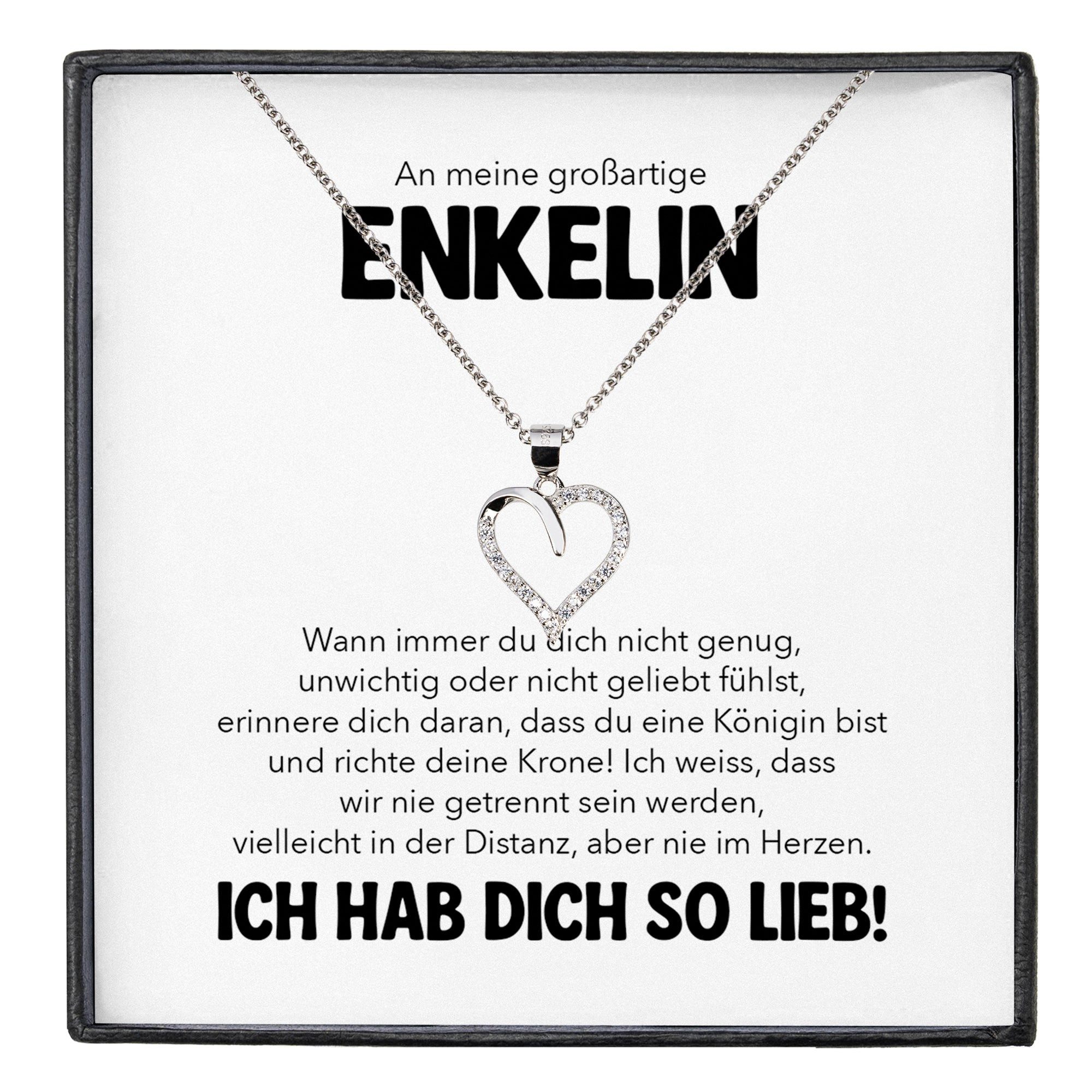 Schmuckset An Meine Enkelin Geschenk von Oma Opa Mädchen Herz Halskette Frauen