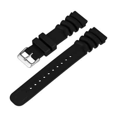 Tauchmeister Uhrenarmband »PU-Armband Ersatzband schwarz mit Dornschließe 22 mm«