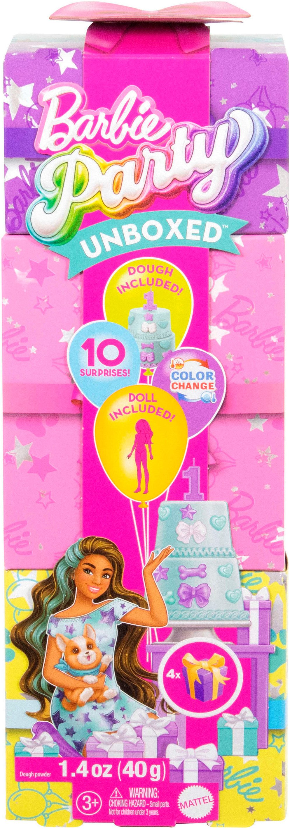 Barbie Anziehpuppe Party Unboxed Haustier-Geburtstagsserie, blaues Kleid günstig online kaufen