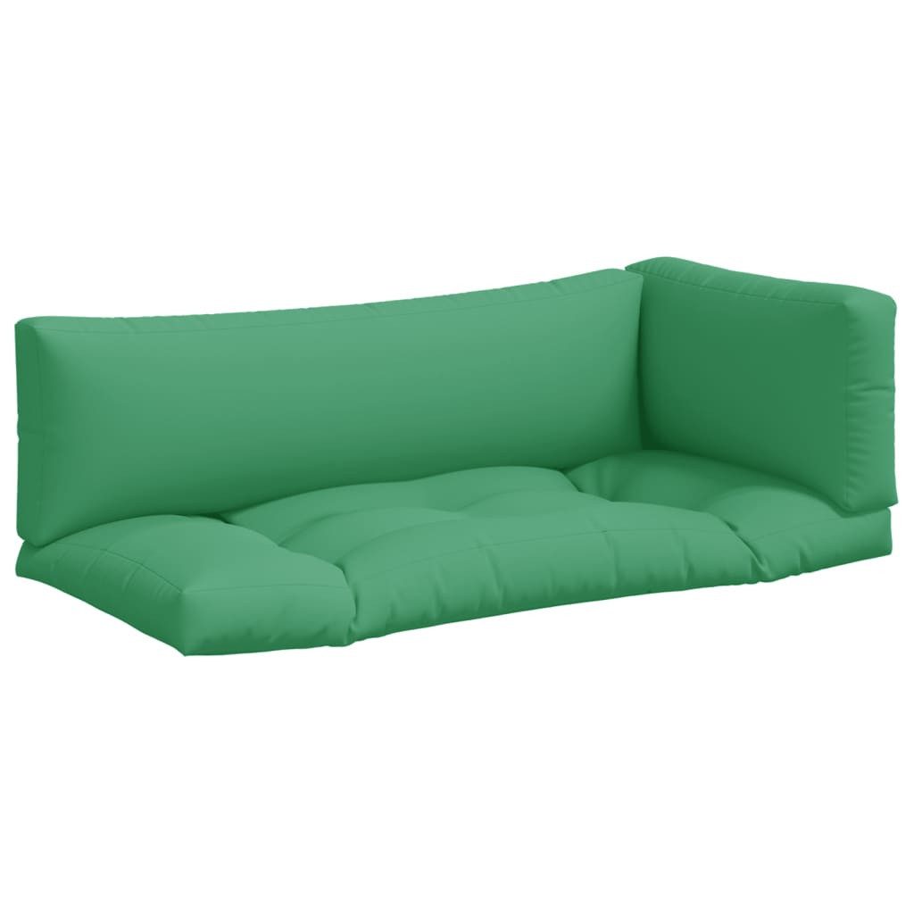 vidaXL Sitzauflage Palettenkissen 3-tlg. Grün Stoff, (3 St)