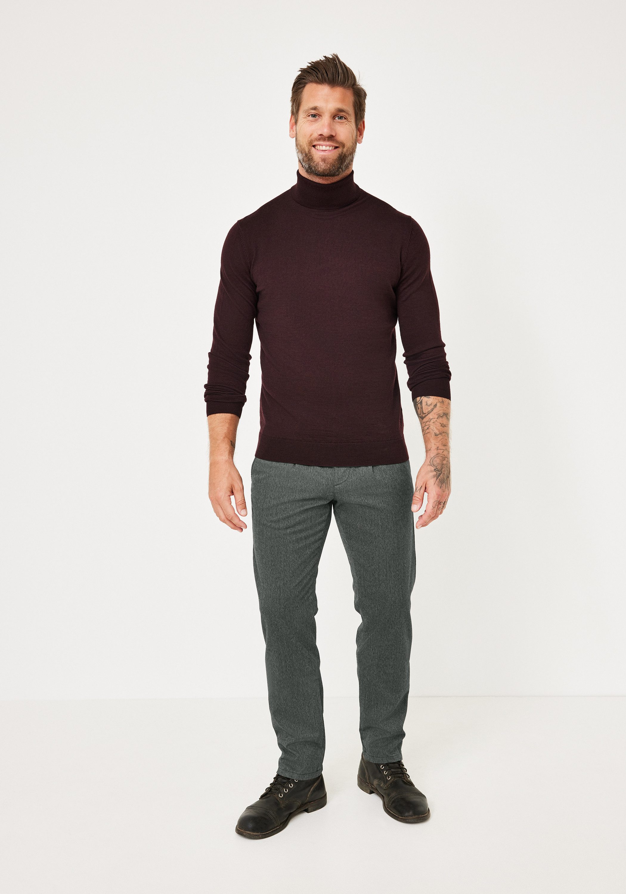 Redpoint Chinohose JASPER Modern Fit Chinohose im Wool-Look mit Stretch