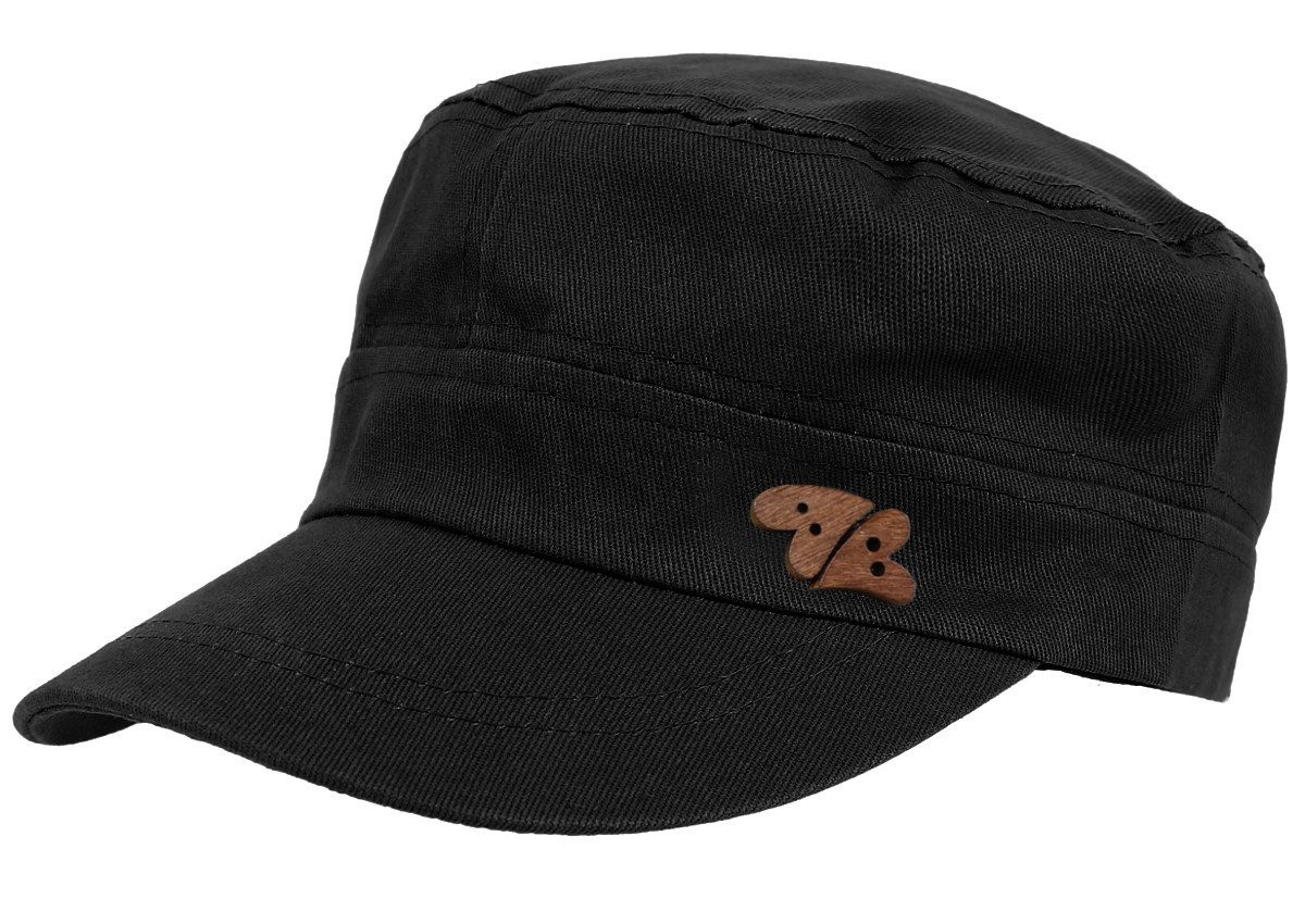 dy_mode Army Cap Army Cap Unifarbe Schirmmütze Mütze Damen Kappe Basecap Holzknöpfe in Herzchen-Formen
