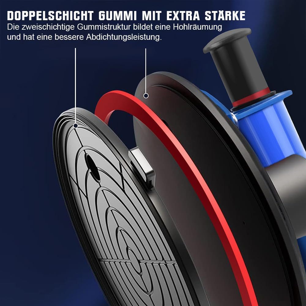 XERSEK Saugheber Saugheber Glasheber Metallgriff mit Manometer 8'' Vakuum Saugnapf, max. 360,00 kg Traglast, Fliesenheber mit Tragbarer Werkzeugkasten, -], Glassauger Saughalter Plattenheber für Laminat, Fliesen Glas Metalle Marmor