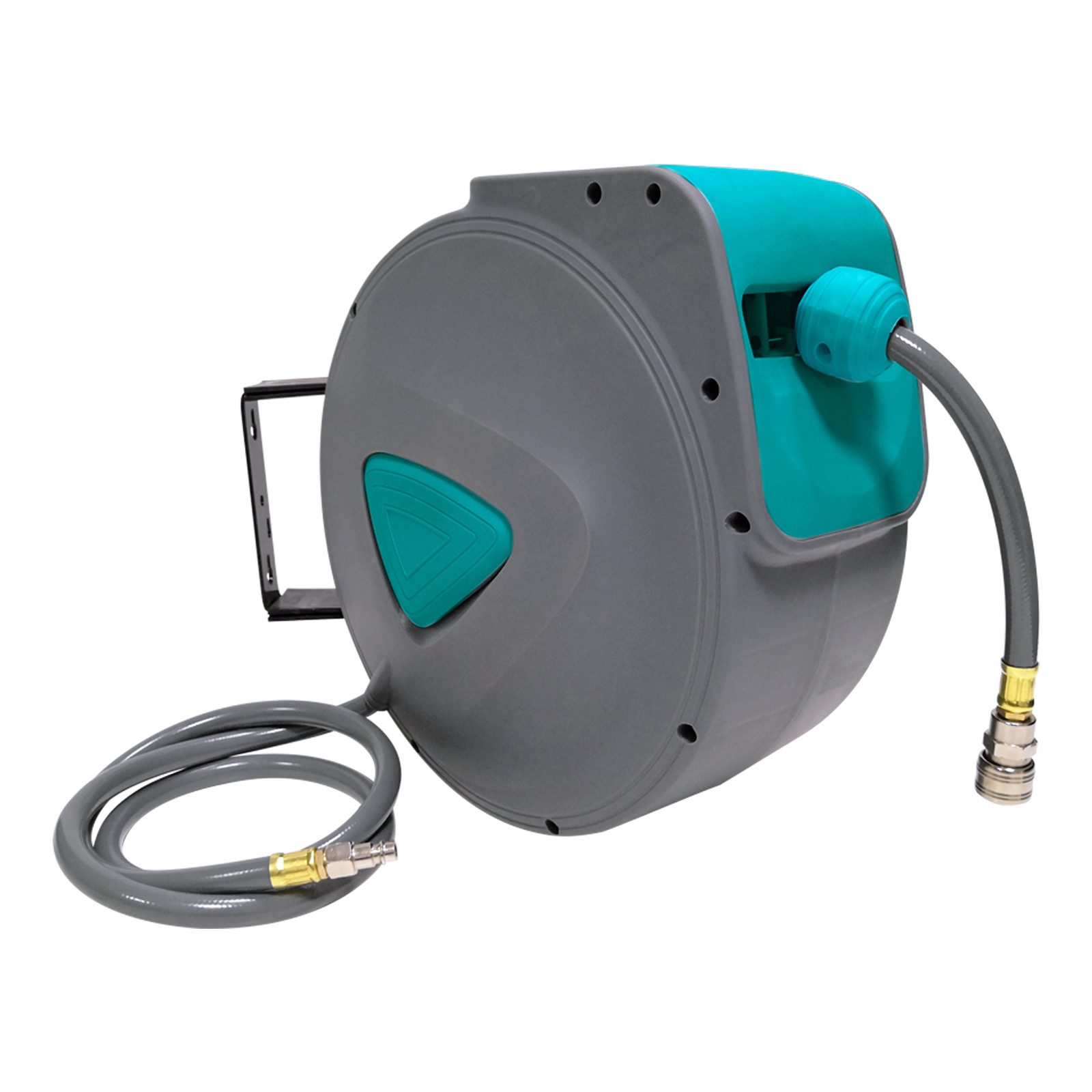 FIVMEN Schlauchbox Druckluftschlauch Aufroller automatisch 1/4'' Anschluss, (Schlauchtrommel Schlauchaufroller-trommel), mit Schnellkupplung und Arretierkugel