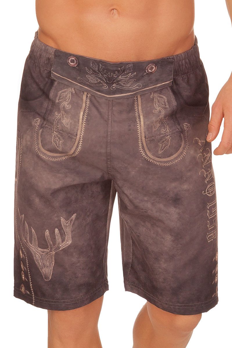 KRÜGER BUAM Badehose Trachten Badehose - BÄDA - braun