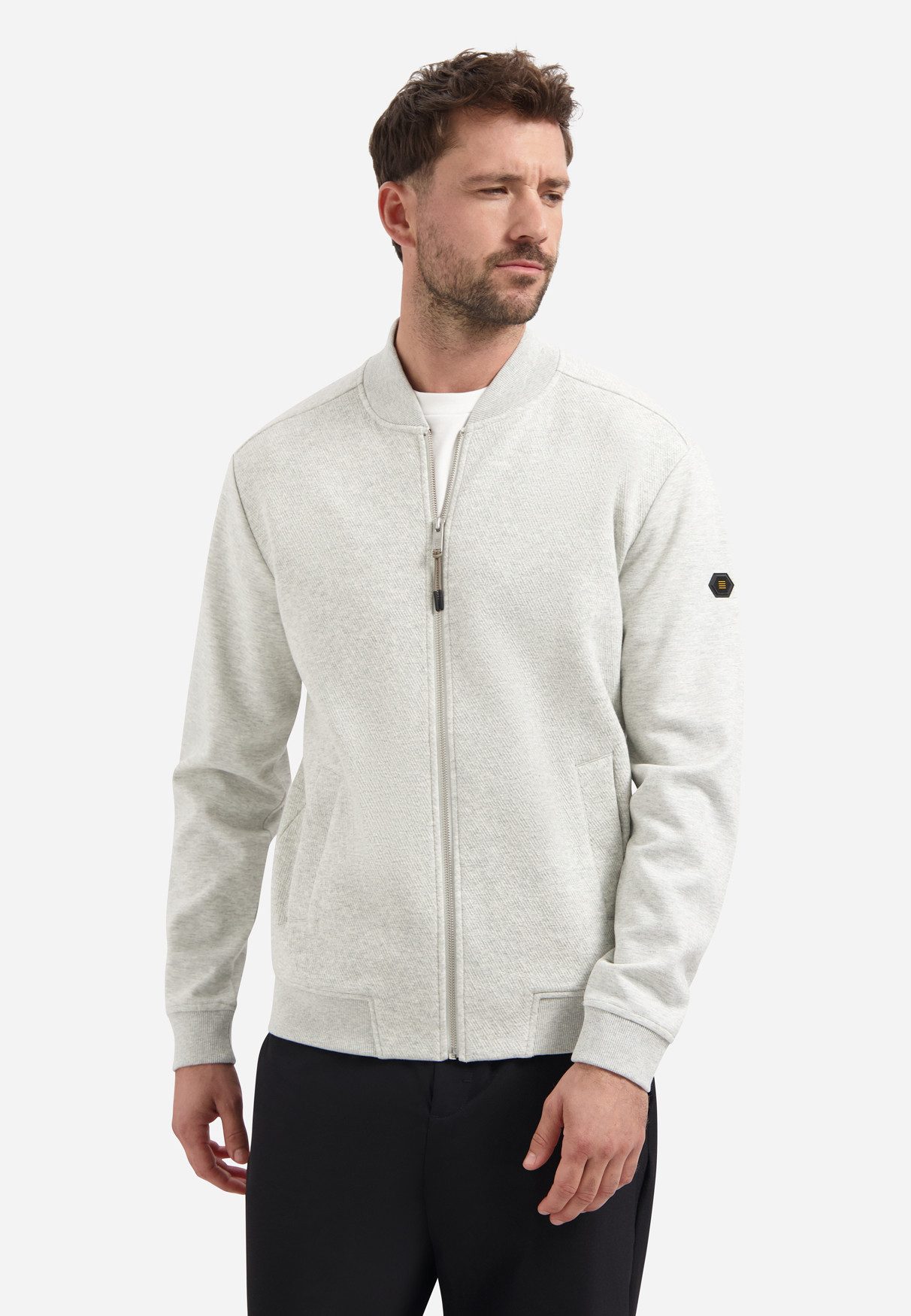 NO EXCESS Sweatjacke Sweater Full Zip Melange