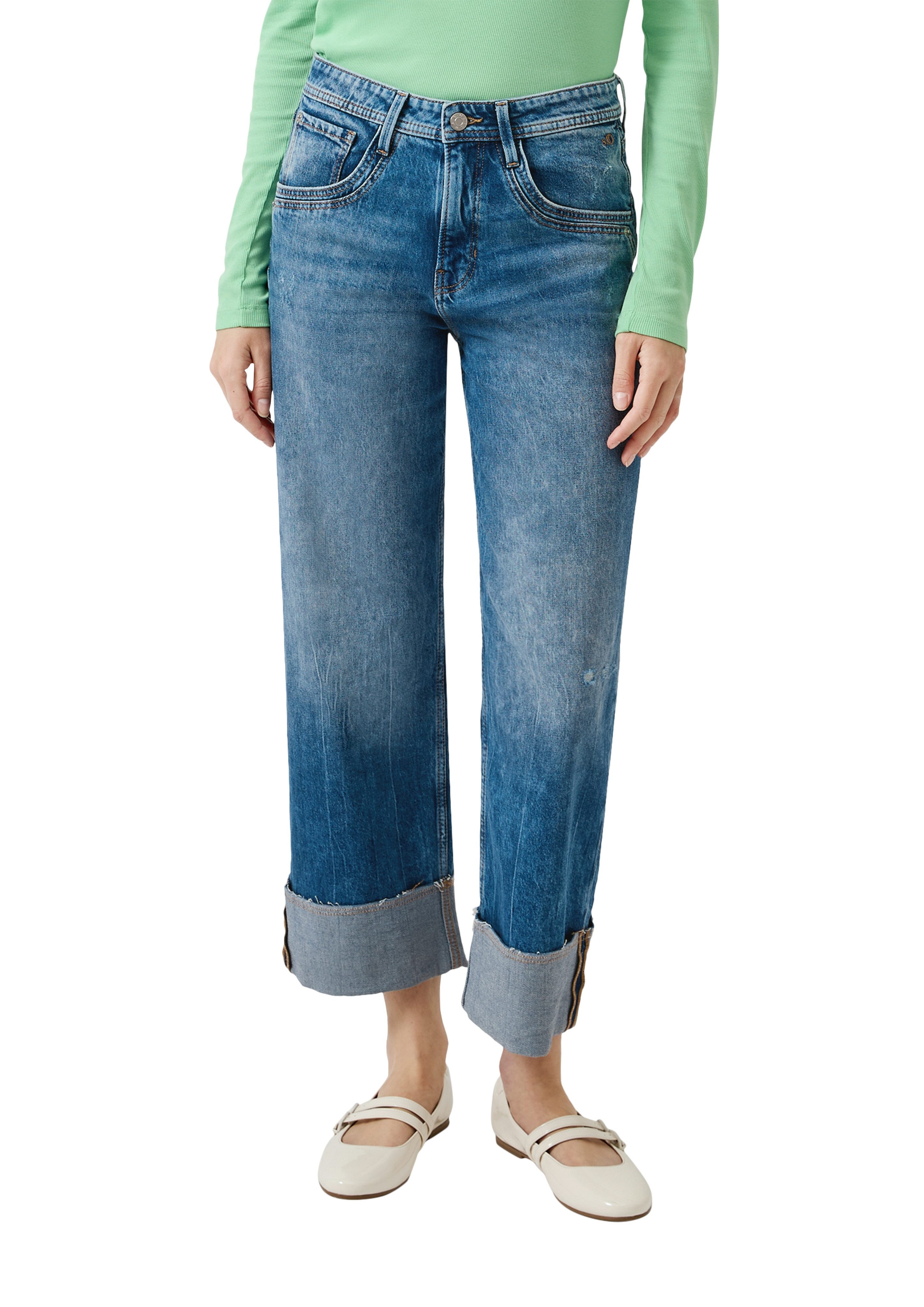 s.Oliver Bequeme Jeans mit Schlag und und Umschlag