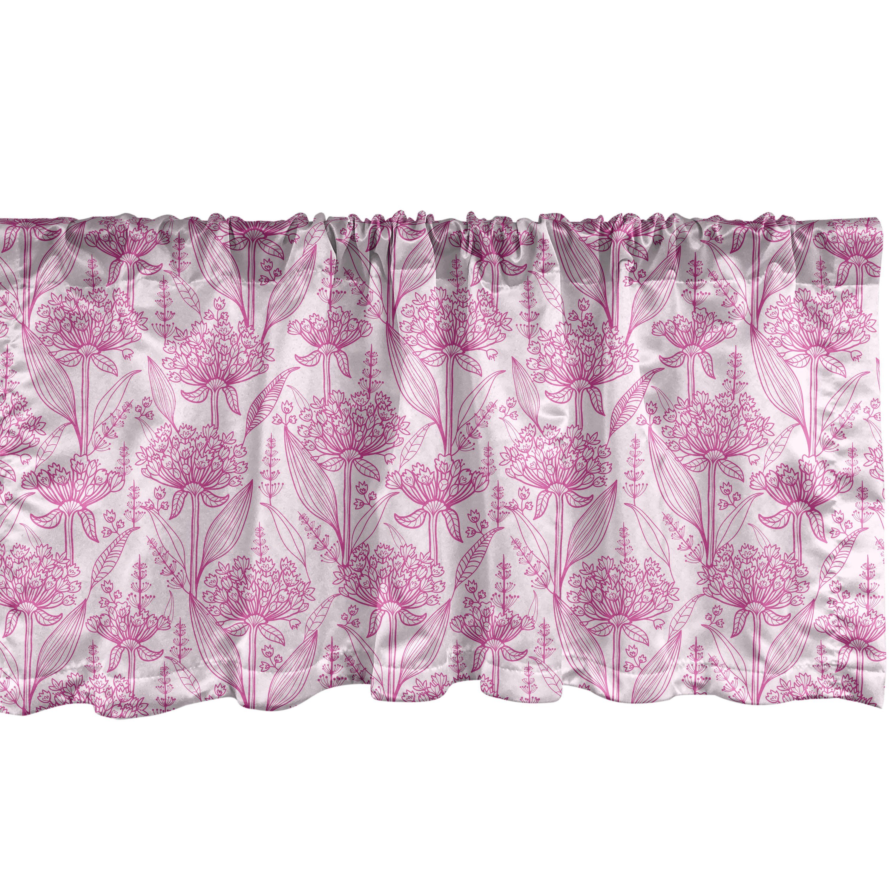 Dekor Garten-Kunst Abakuhaus, Microfaser, mit Scheibengardine Schlafzimmer Küche für Frühlings-Blüten Volant Stangentasche, Pastell Vorhang