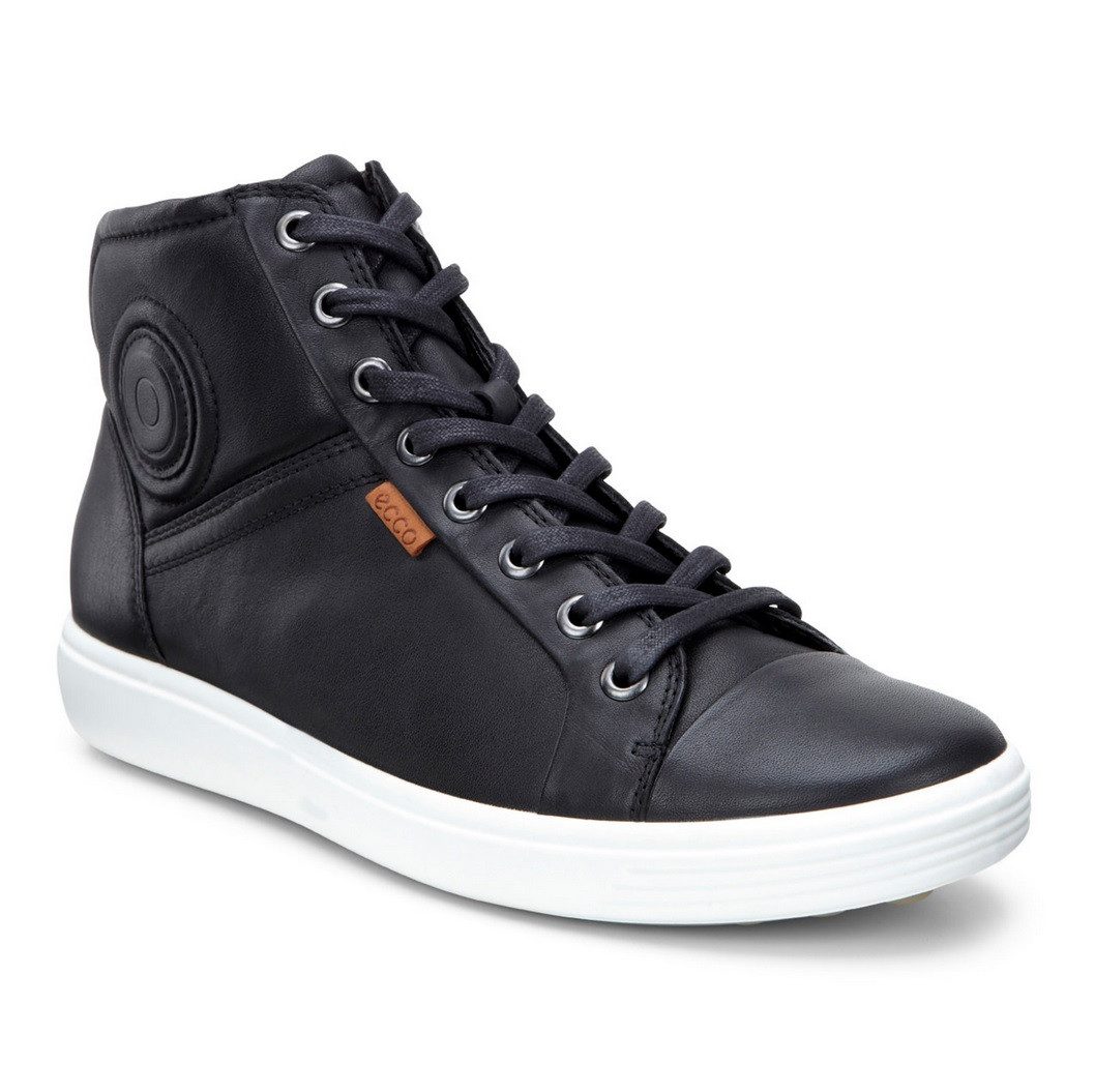Ecco Soft 7 High (leichte und flexible Sohle) schwarz Damen Sneaker – Bild 3 von 5