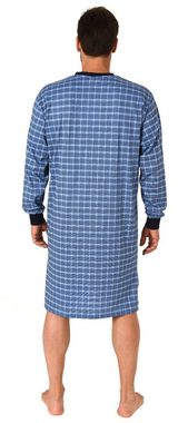 Normann Pyjama Herren Nachthemd mit Bündchen in Karo Optik - auch in Übergrößen