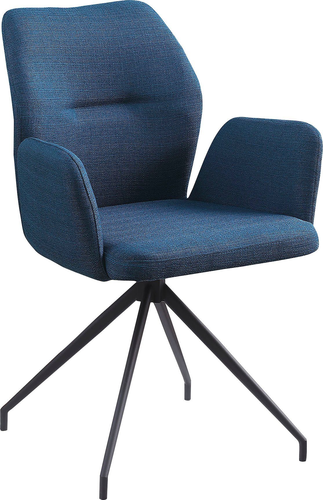 SalesFever Armlehnstuhl, mit 180° Drehfunktion Schwarz | Blau Blau