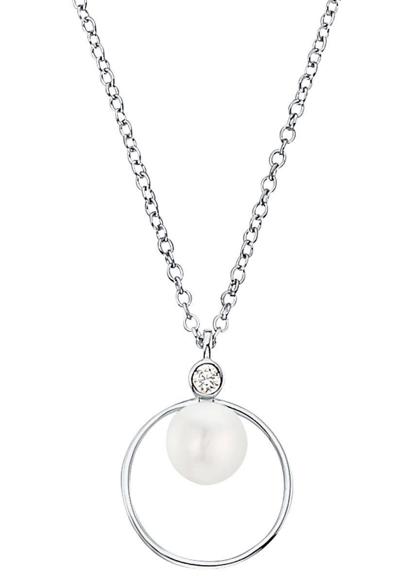 s.Oliver Kette mit Anhänger, mit Zirkonia (synth) - mit Süßwasserzuchtperle günstig online kaufen