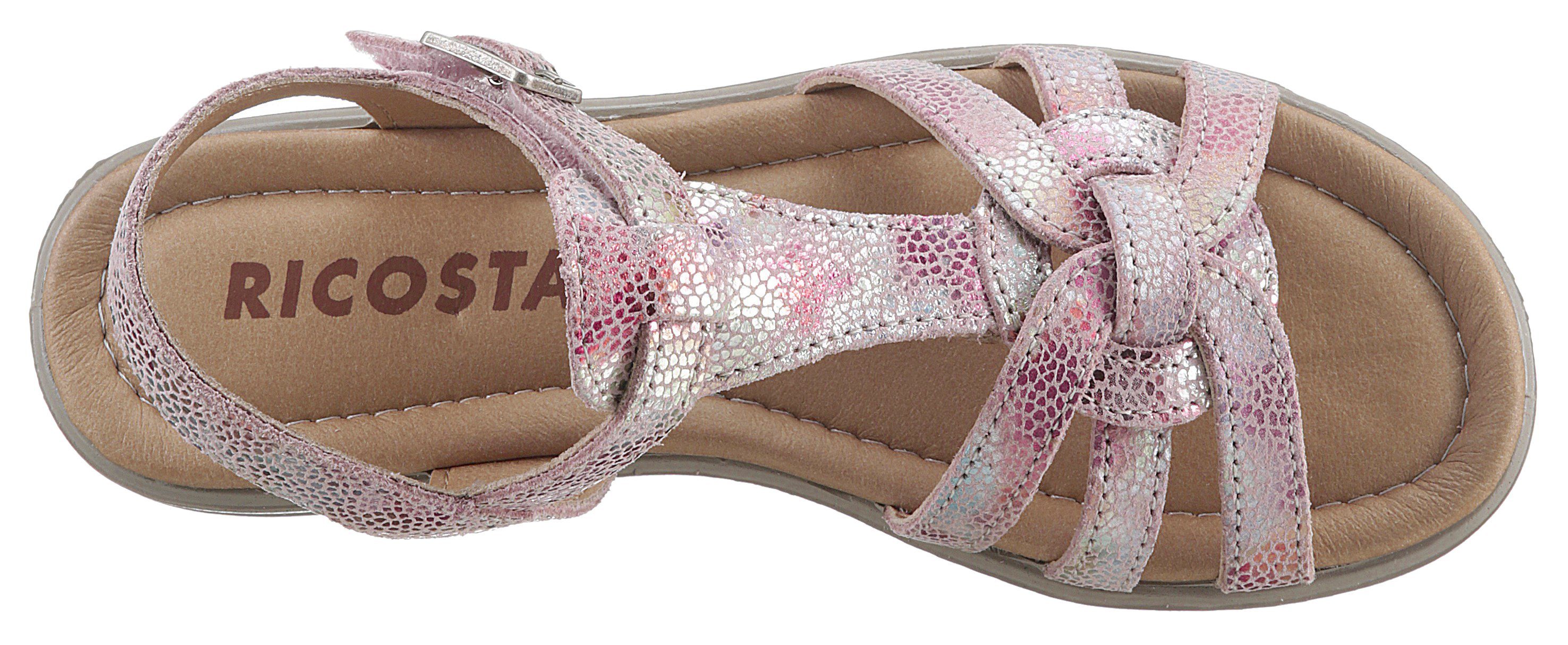 Riemchensandale Ricosta Birte mit mittel Klettverschluss WMS: rosa-metallic