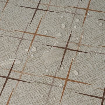 laro Tischdecke Wachstuch-Tischdecken Kreuze Braun Grau rechteckig