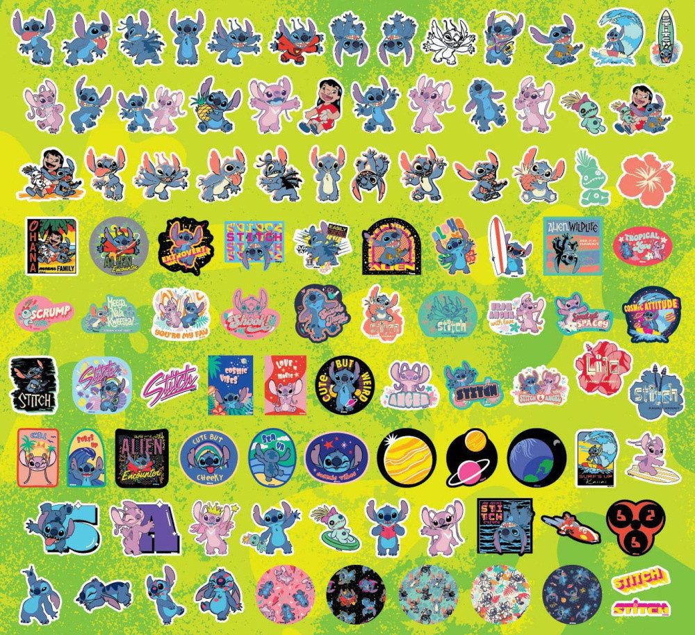 Monogram International Sticker Lilo & Stitch Sticker-Set 100 Stück Stitch Sortiment (20)