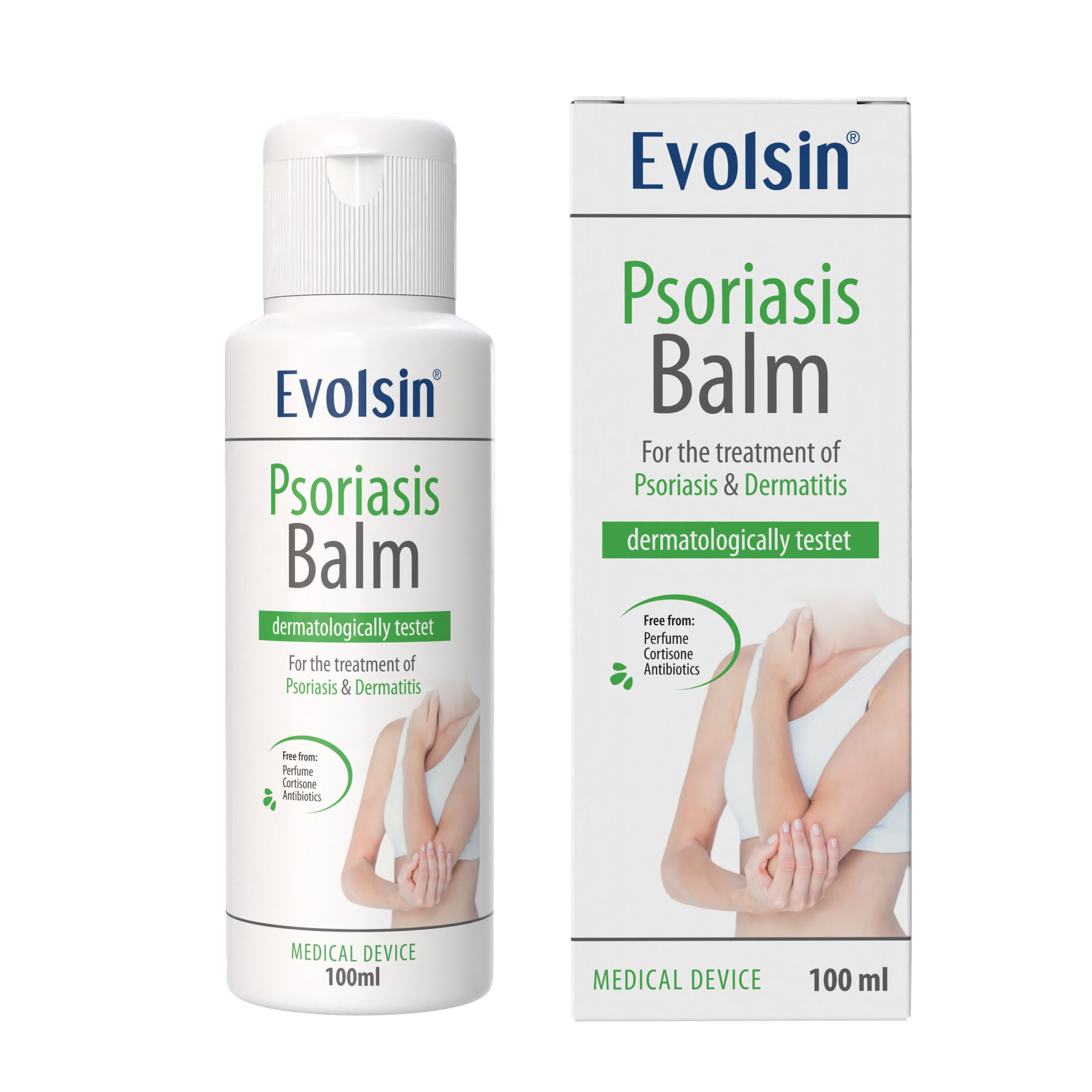 Evolsin Hautcreme Psoriasis Schuppenflechte Balsam - OHNE Kortison, Zertifiziertes Medizinprodukt mit patentierter Wirkweise