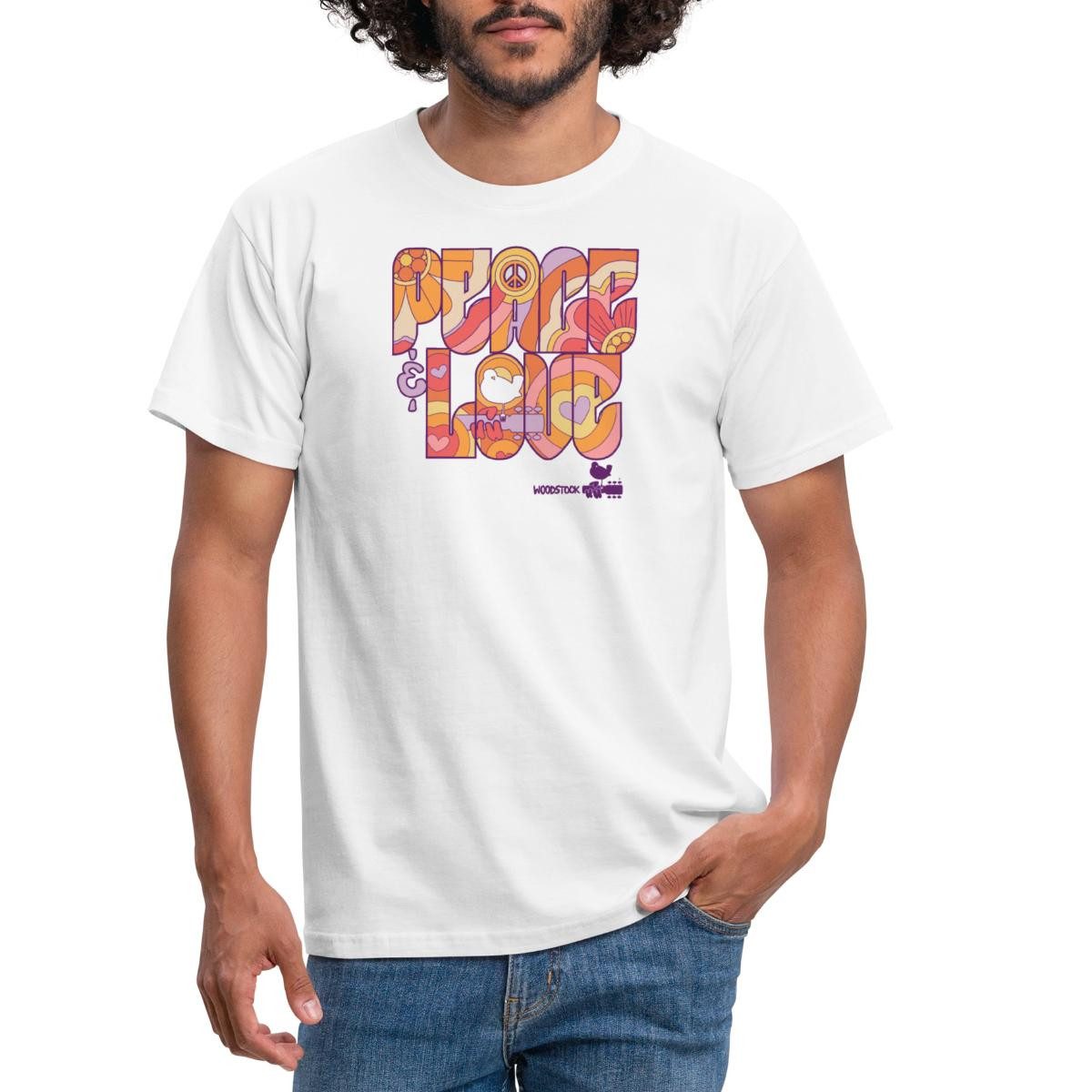 Spreadshirt T-Shirt Woodstock Peace Love Hippie günstig online kaufen