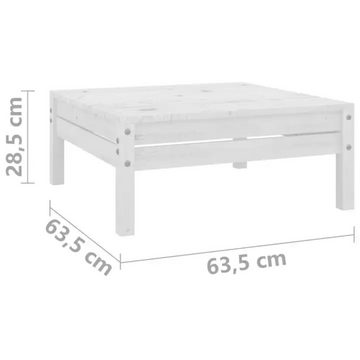 vidaXL Gartenlounge-Set Gartenhocker Weiß Massivholz Kiefer, (1-tlg)