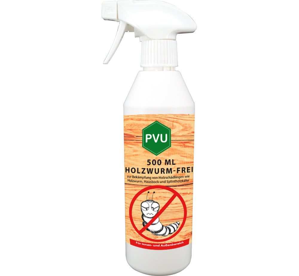 PVU Holzwurm-Ex 3x500ml Holzwurm-Spray gegen Deutschland, farblos, in geruchsarm formuliert Holzschädlinge