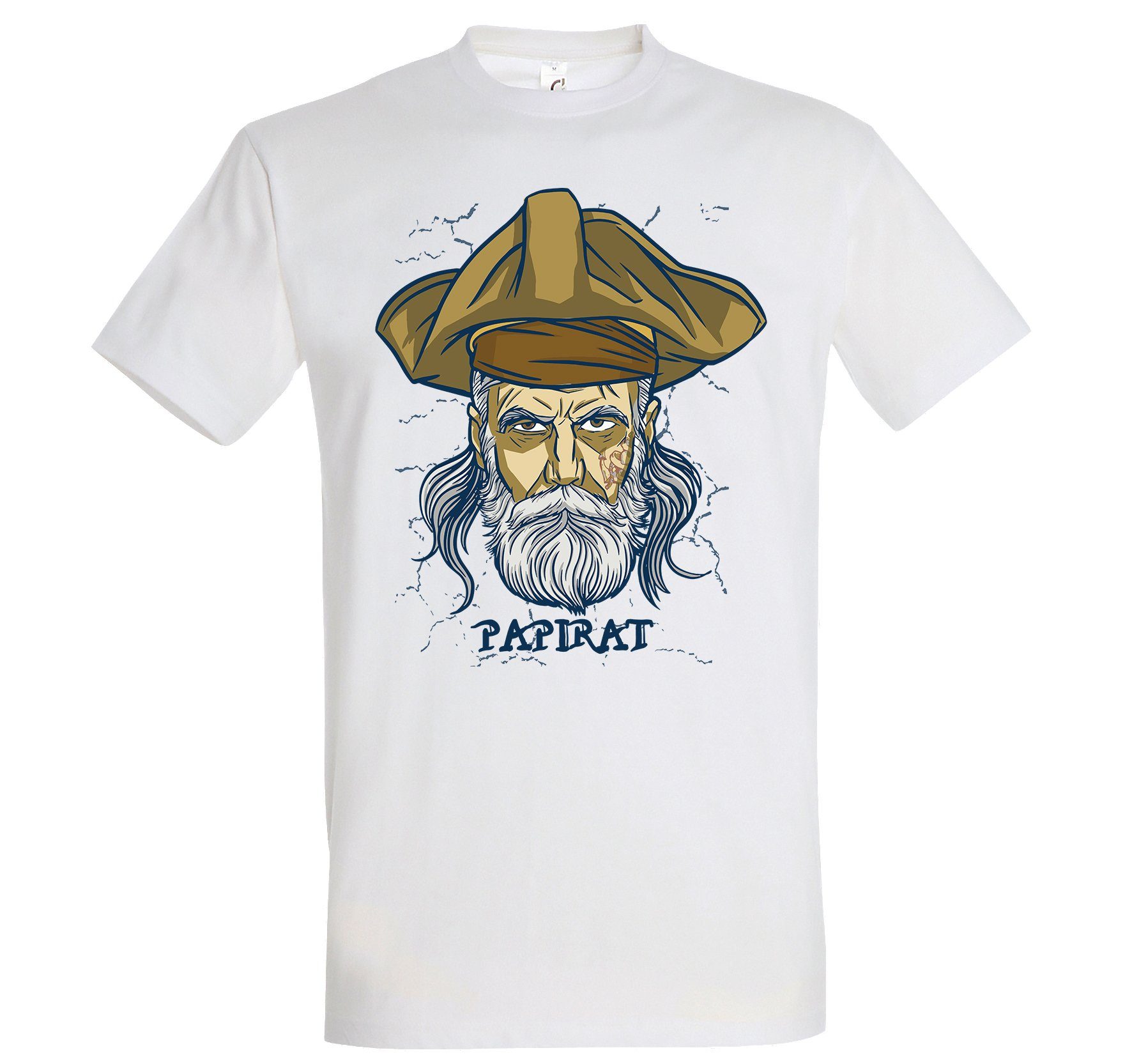 Youth Designz T-Shirt Piraten Papa Papirat Herren Shirt mit trendigem Frontprint Weiß
