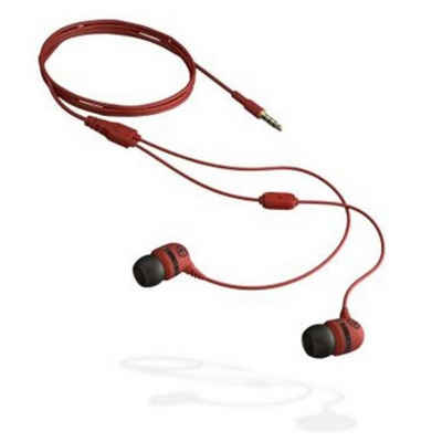 Aerial7 Sumo In-Ear Headset Mikrofon 3,5mm Rot Headset (Mikrofon, 3,5mm, Kopfhörer mit Mikrofon Ohrpolster in drei Größen)