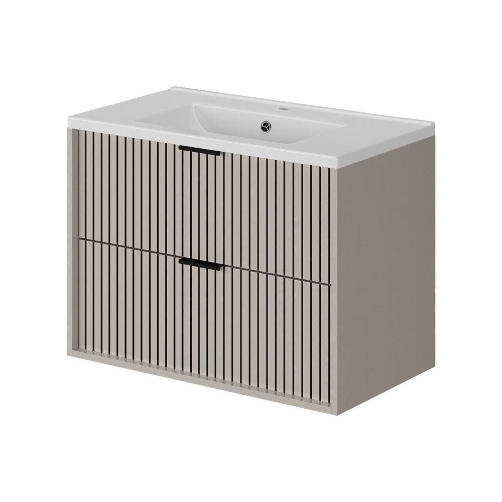 Vicco Badmöbel-Set Ruford, Cashmere, 80 x 57 cm mit Waschbecken, (2-St., 2er Set)