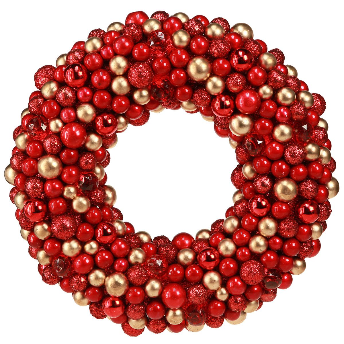 Kaemingk Weihnachtsmann Adventskranz Rot Gold Kugelkranz Weihnachtsdeko Ø33cm