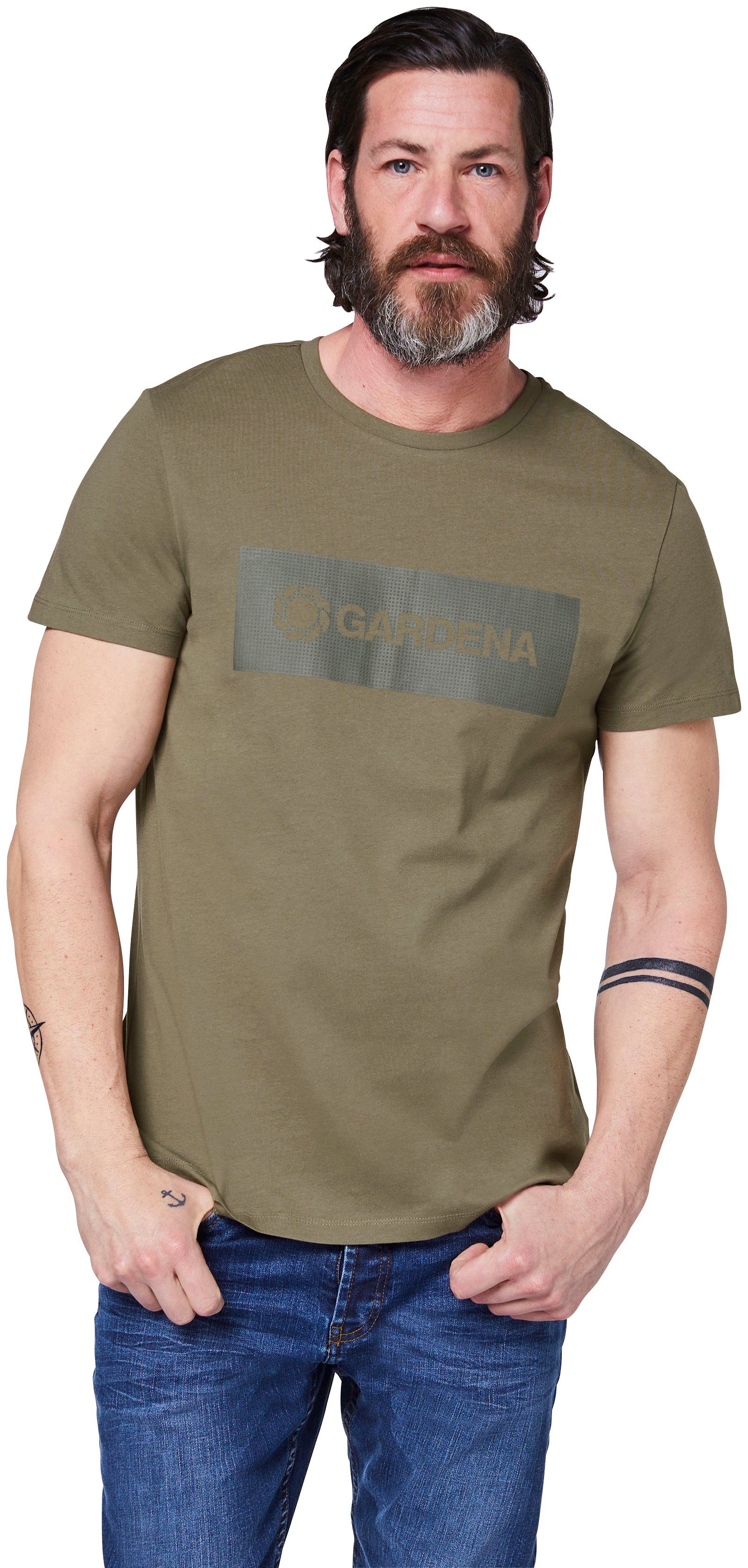 Gardena-Logodruck Olive T-Shirt mit GARDENA Dusty