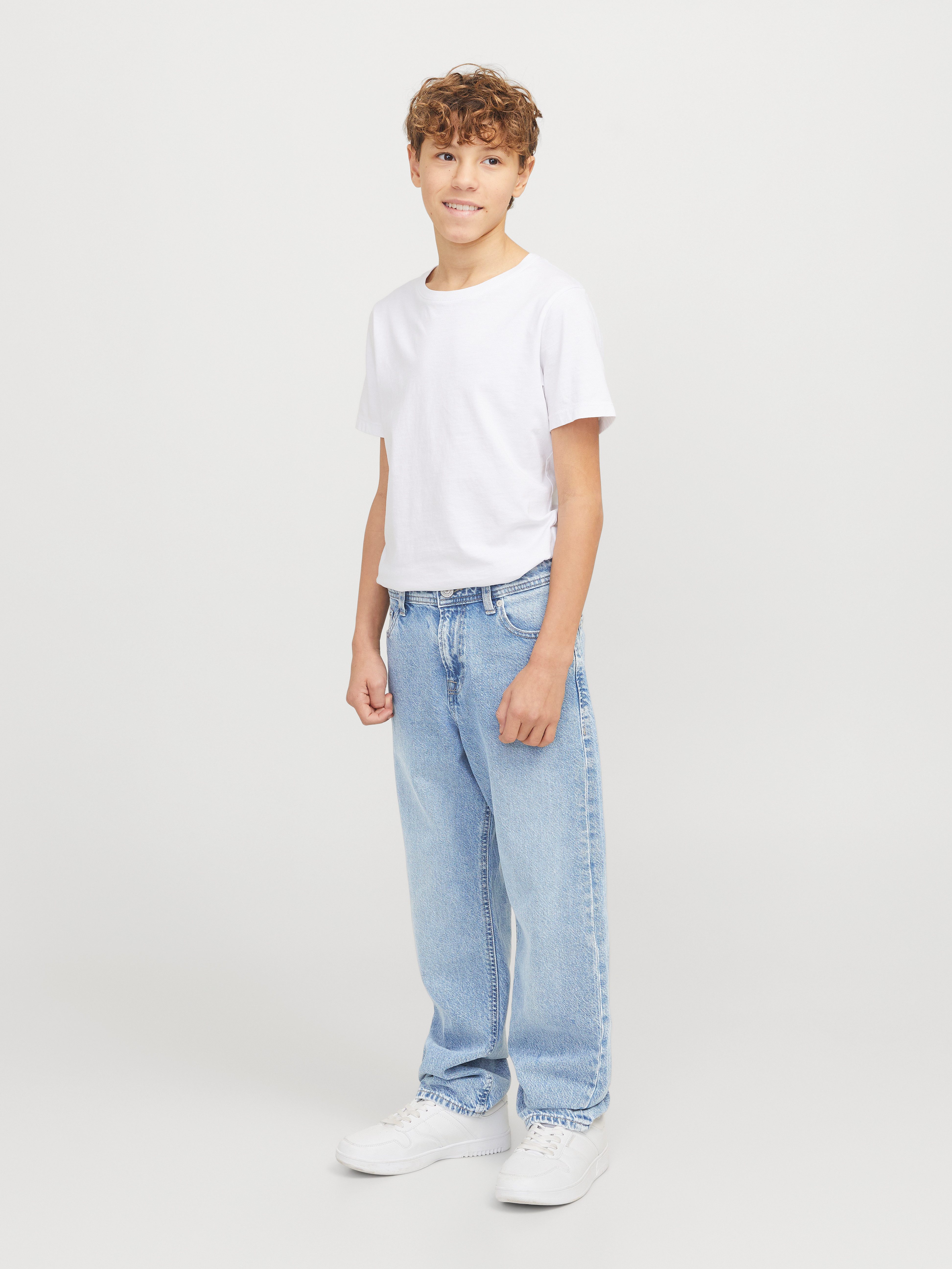 Jack & Jones Junior Relax-fit-Jeans JJICHRIS sitzt bequem und ist ideal für den Alltag Abriebeffekte, modisch, relaxed fit, Denim