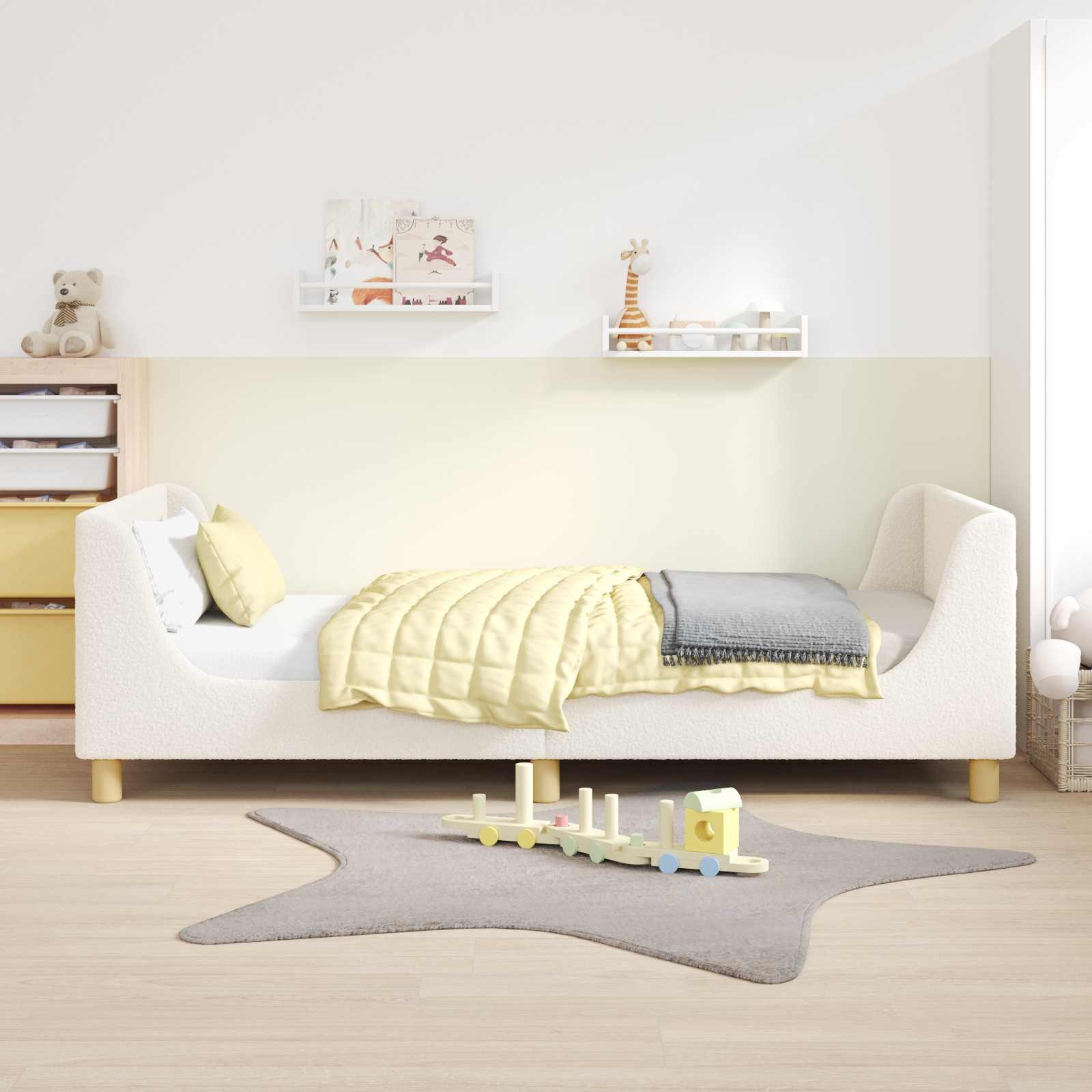 vidaXL Bett Kinderbettgestell mit Kopfteil Creme 80 x 200 cm Schafstoff (1- günstig online kaufen