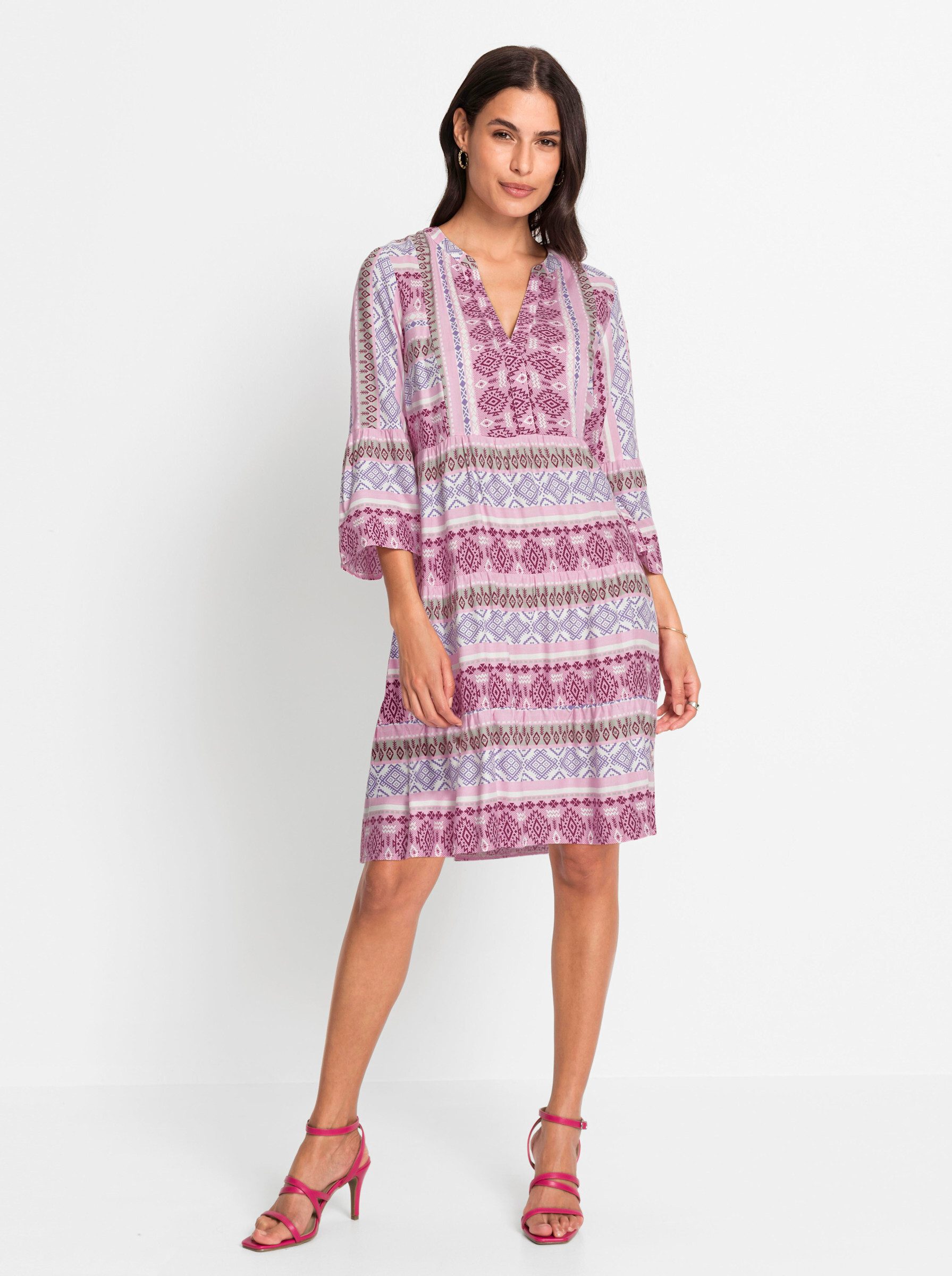 Etuikleid Webkleid 3/4-Arm
