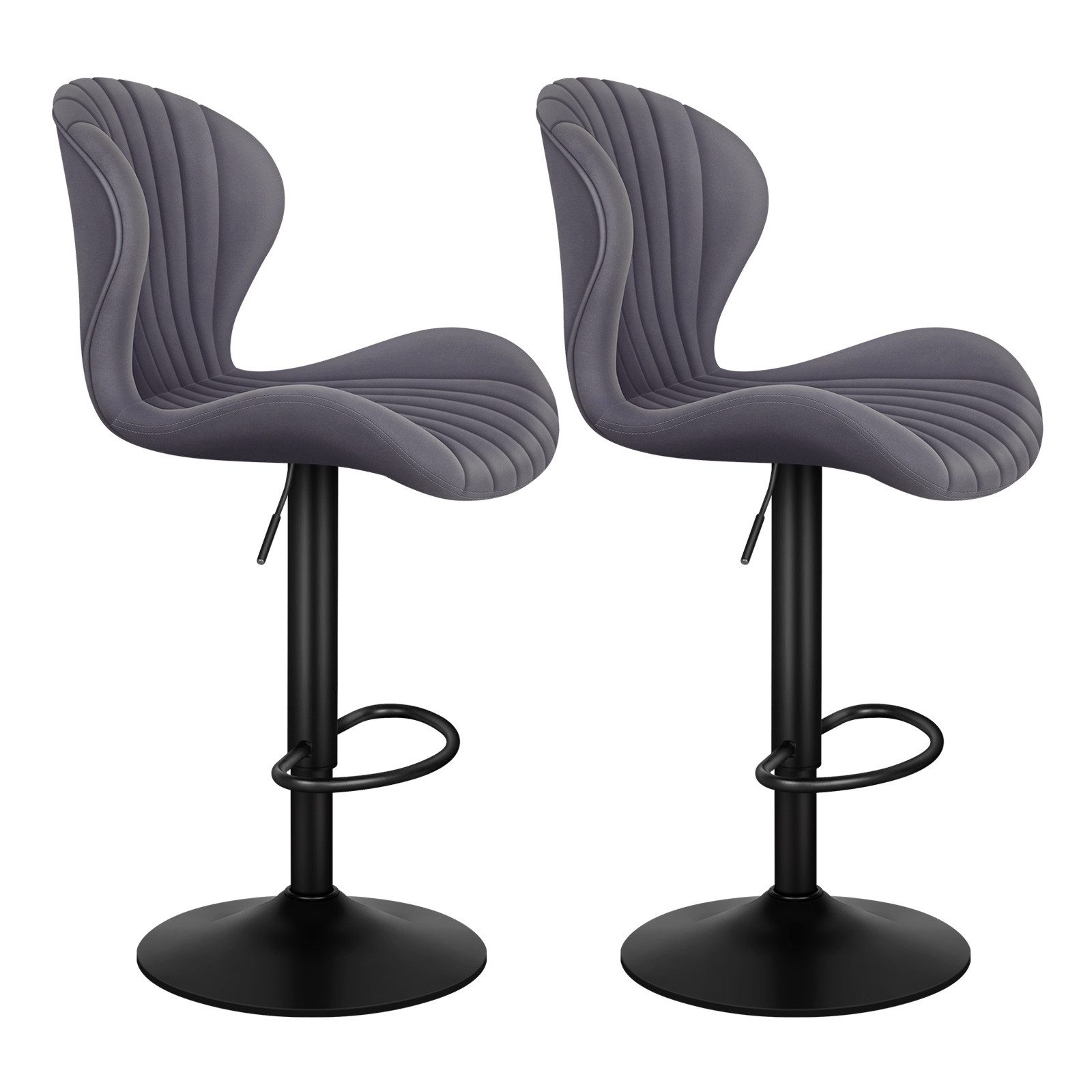 Barhocker 2er Set, Höhenverstellbare Küchenhocker mit Schwenkfunktion