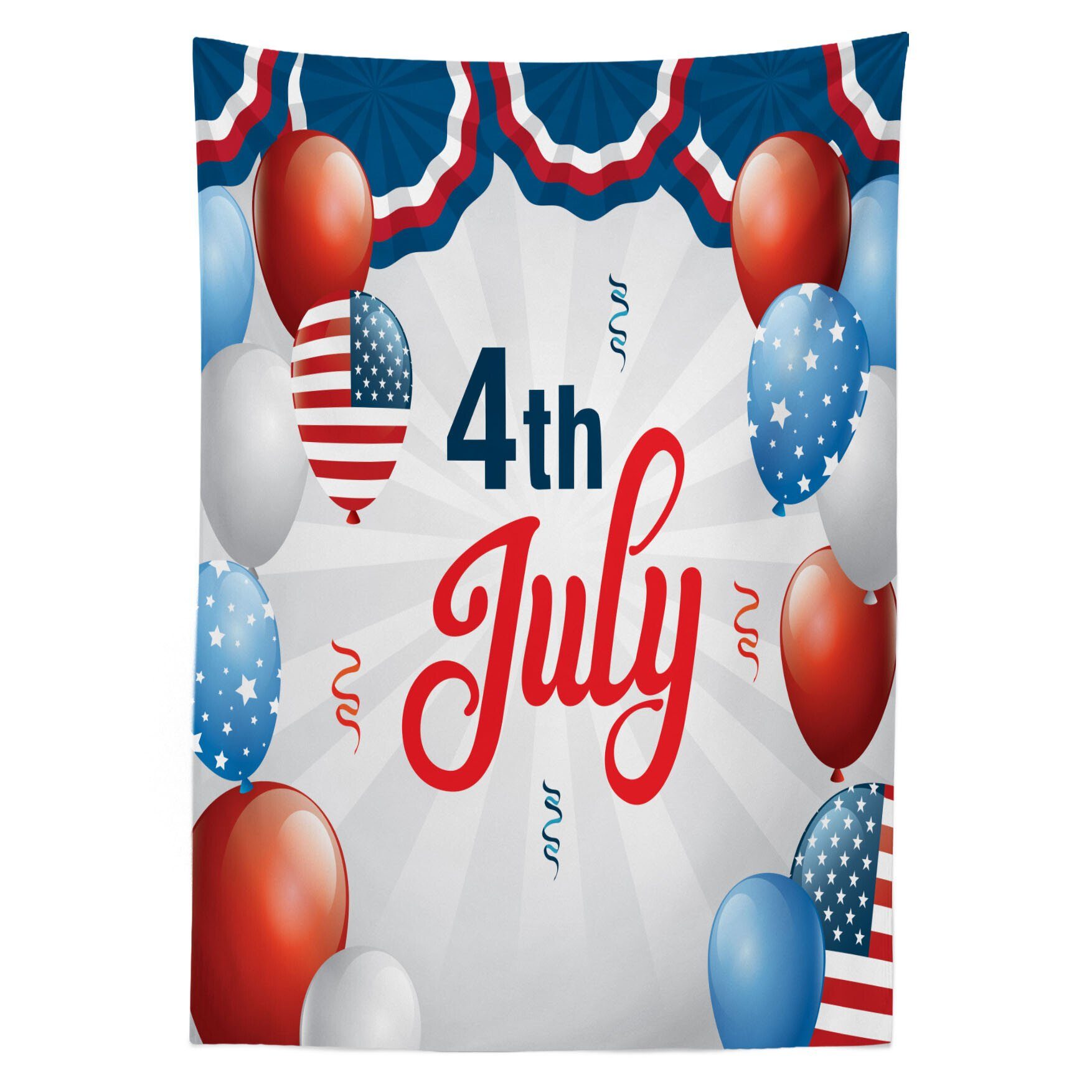 Abakuhaus Tischdecke Klare Für 4. Farbfest Außen Party geeignet Luftballons Juli Farben, den USA-Stil Bereich Waschbar