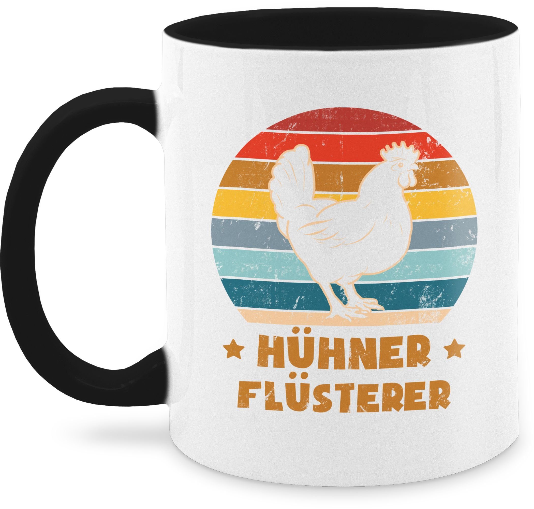 Shirtracer Tasse Hühner Flüsterer Vintage, Keramik, Statement 1 Schwarz