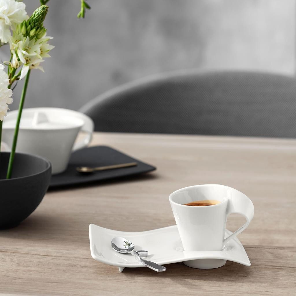 Villeroy & Boch Tasse NewWave Caffè Espressotasse mit Unterteller 80 ml, 1-tlg., Porzellan